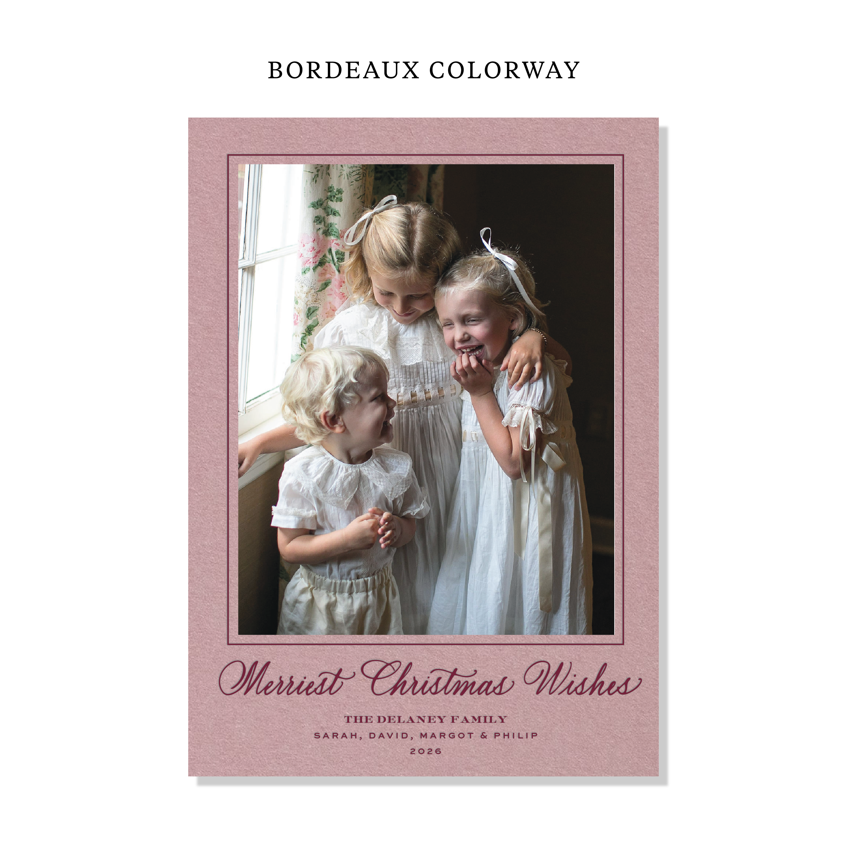 Goodwin Letterpress Holiday Card, Large (Colored Paper)