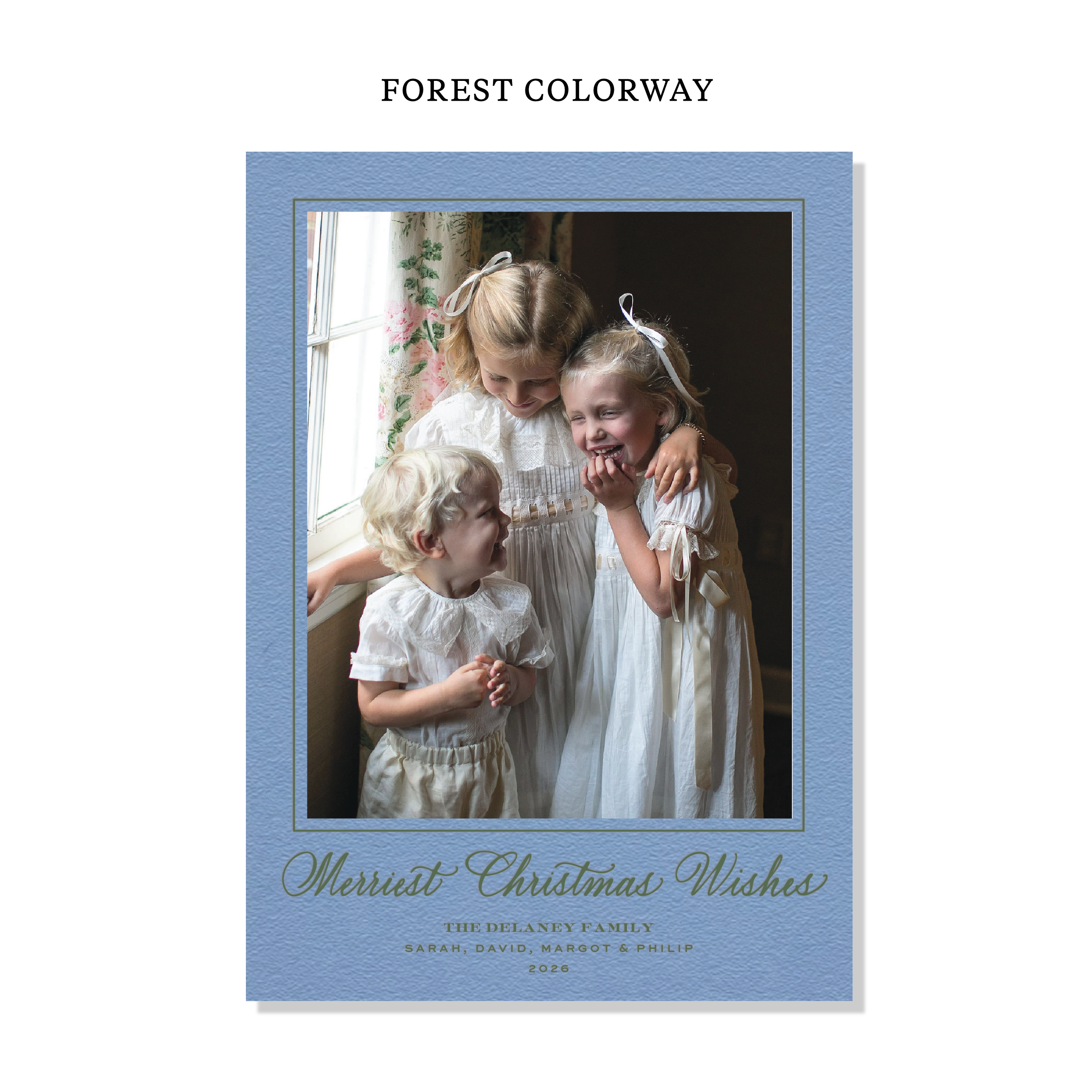 Goodwin Letterpress Holiday Card, Large (Colored Paper)