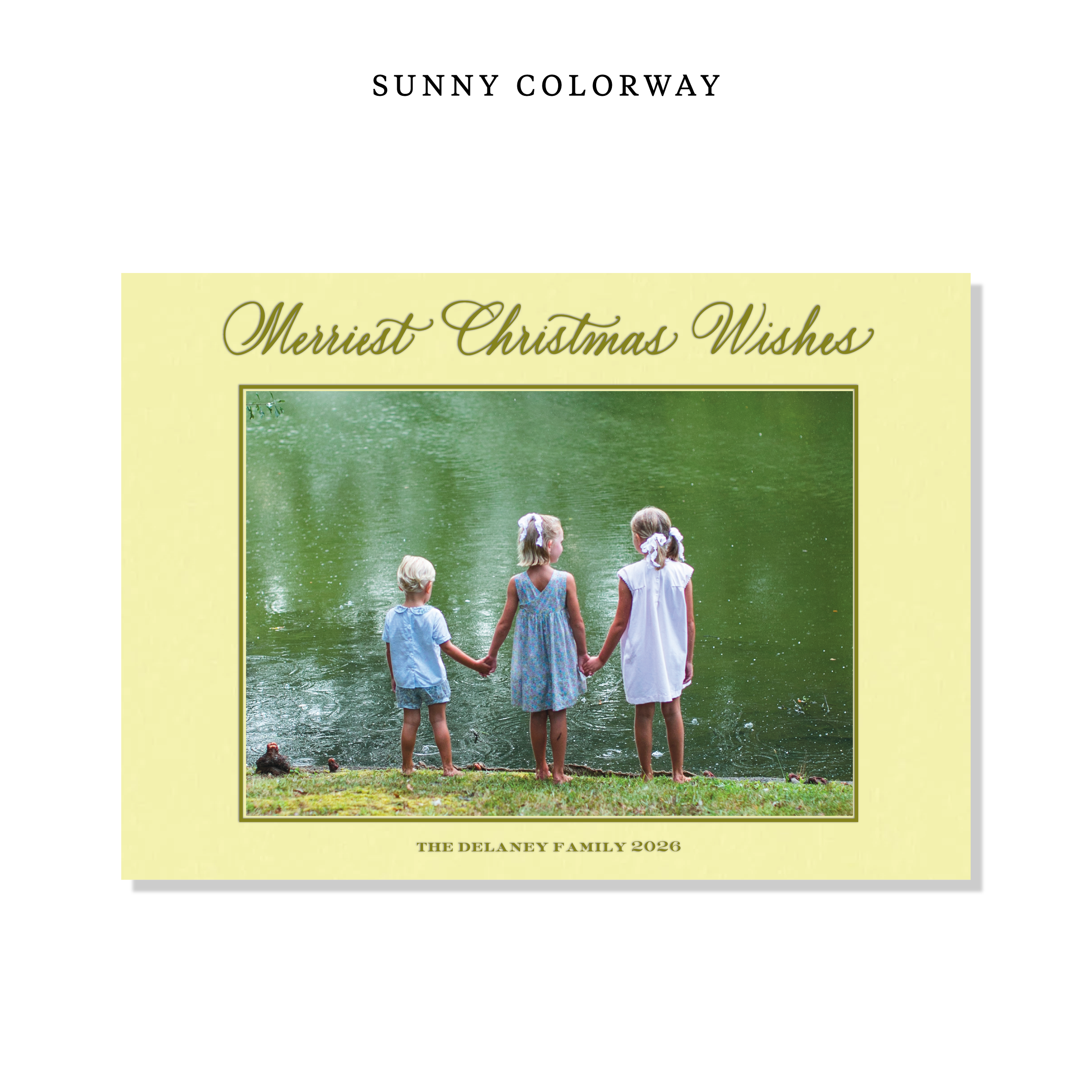 Goodwin II Letterpress Holiday Card, Large (Colored Paper)