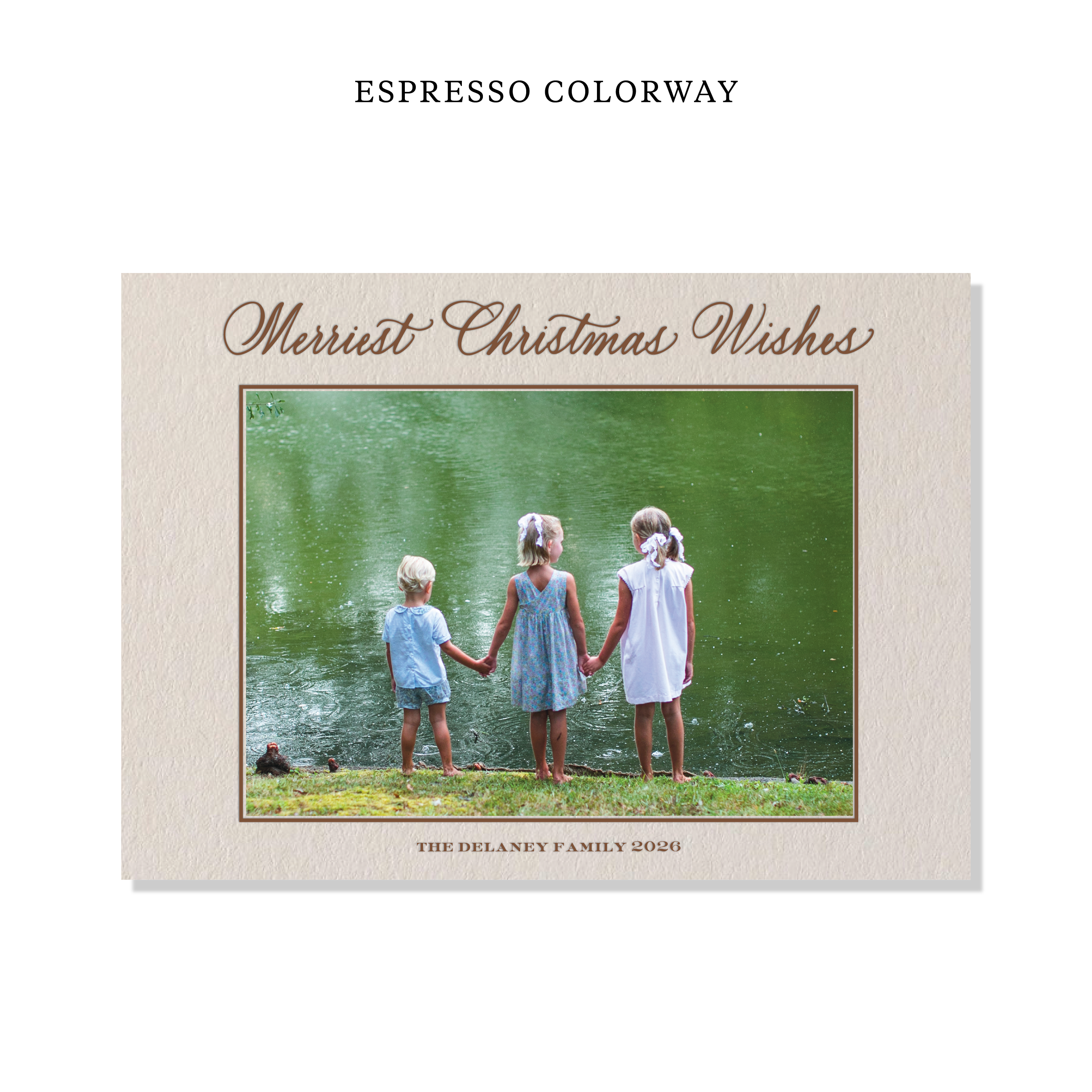 Goodwin II Letterpress Holiday Card, Large (Colored Paper)