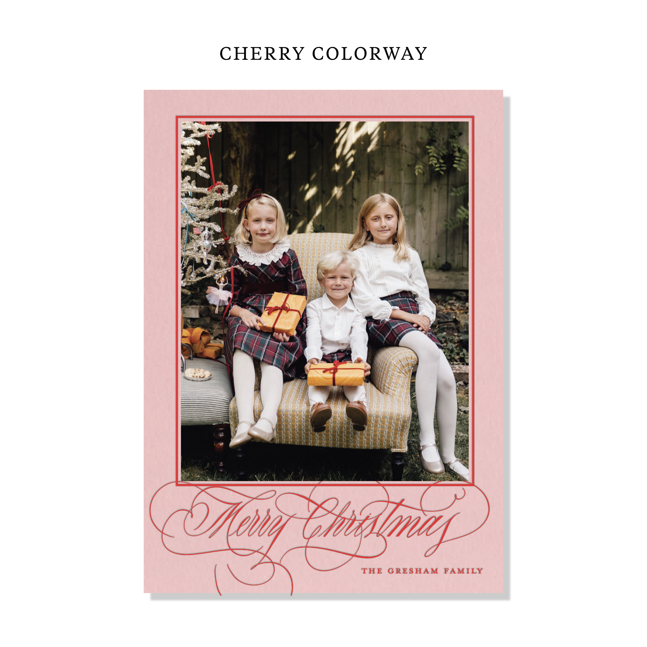 Gresham Letterpress Holiday Card, Large (Colored Paper)