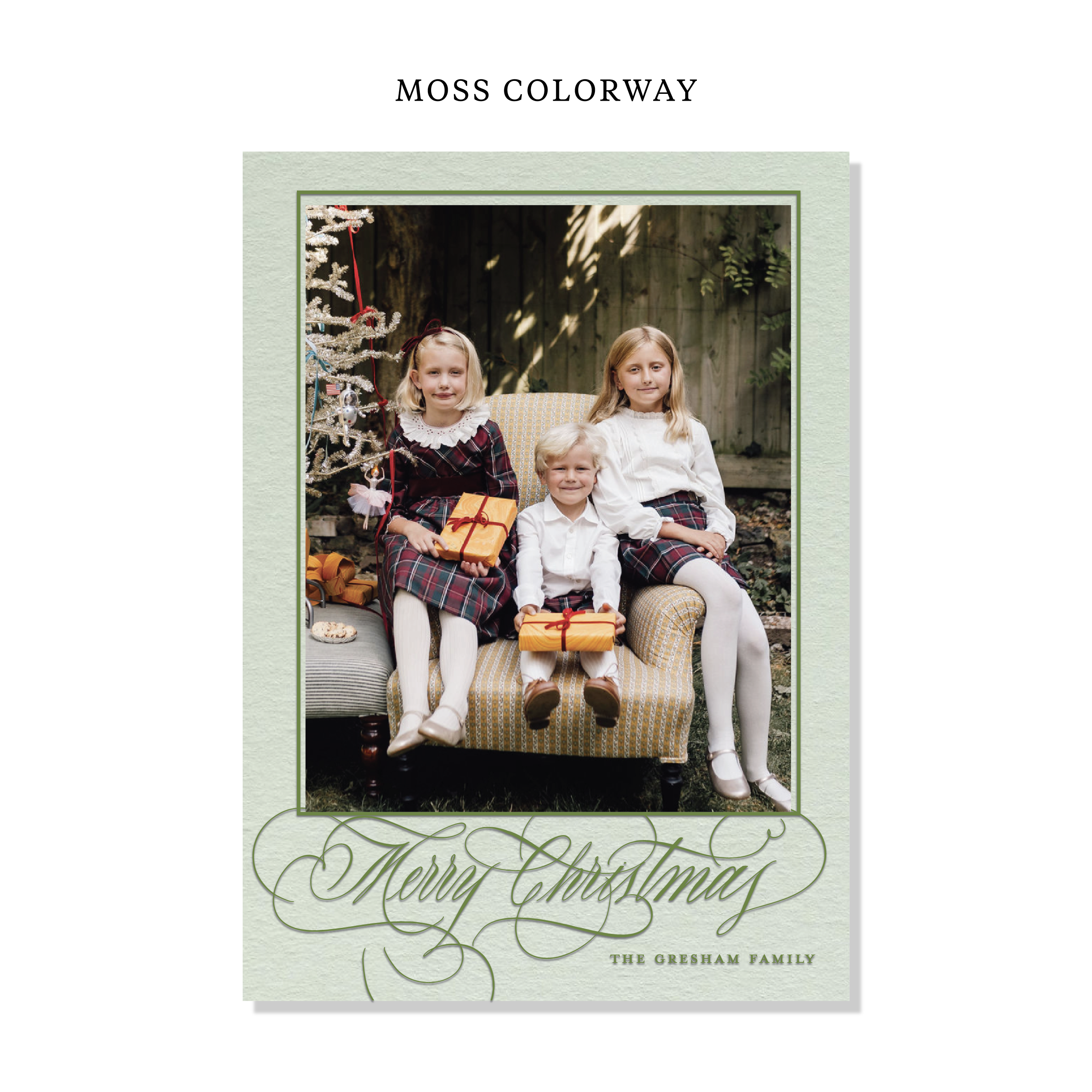 Gresham Letterpress Holiday Card, Large (Colored Paper)