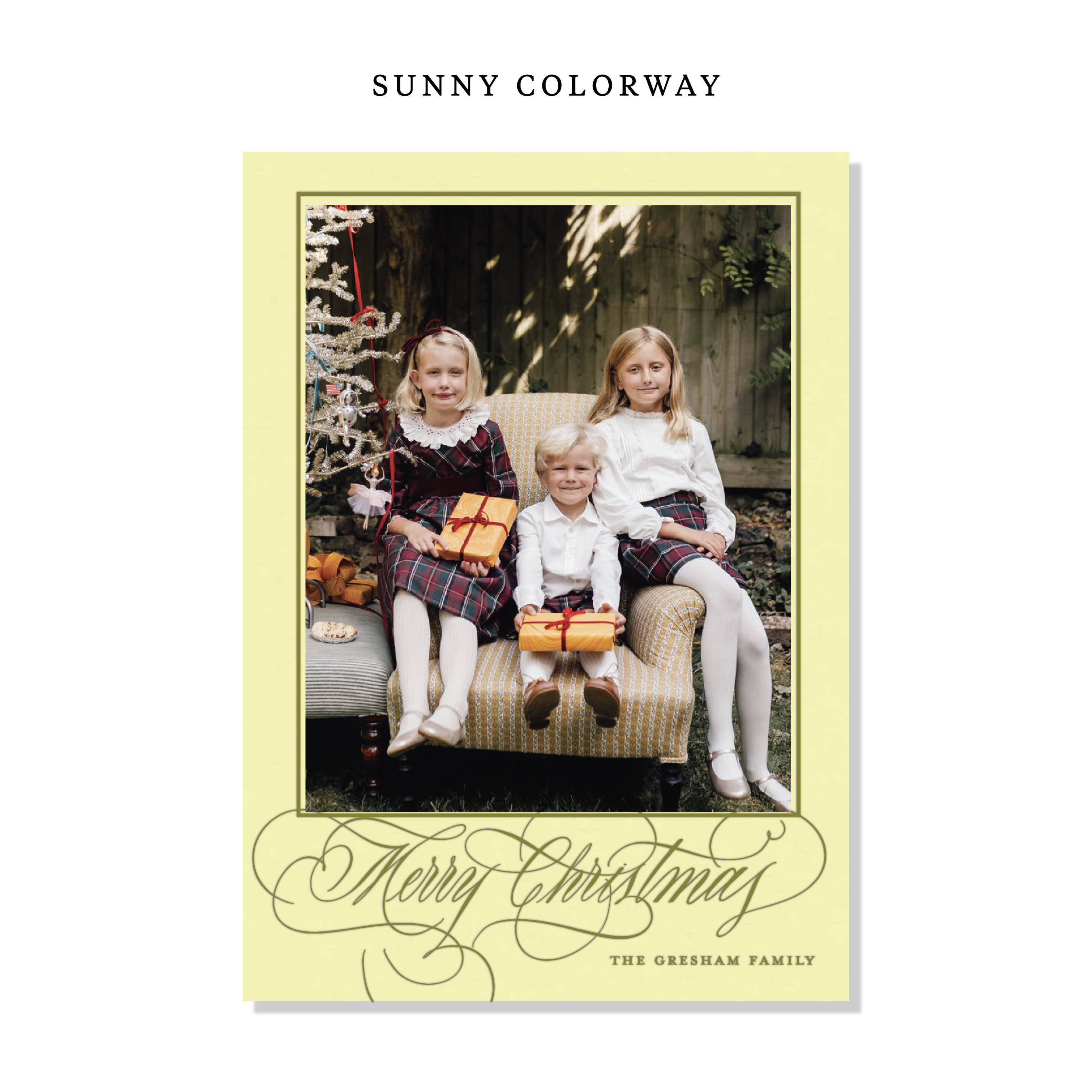 Gresham Letterpress Holiday Card, Large (Colored Paper)