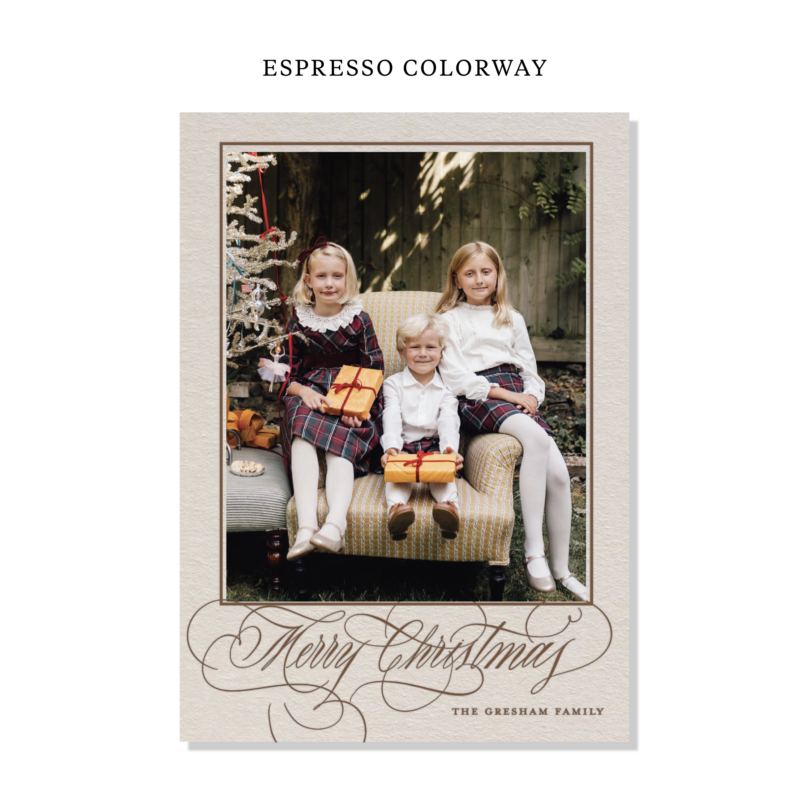 Gresham Letterpress Holiday Card, Large (Colored Paper)