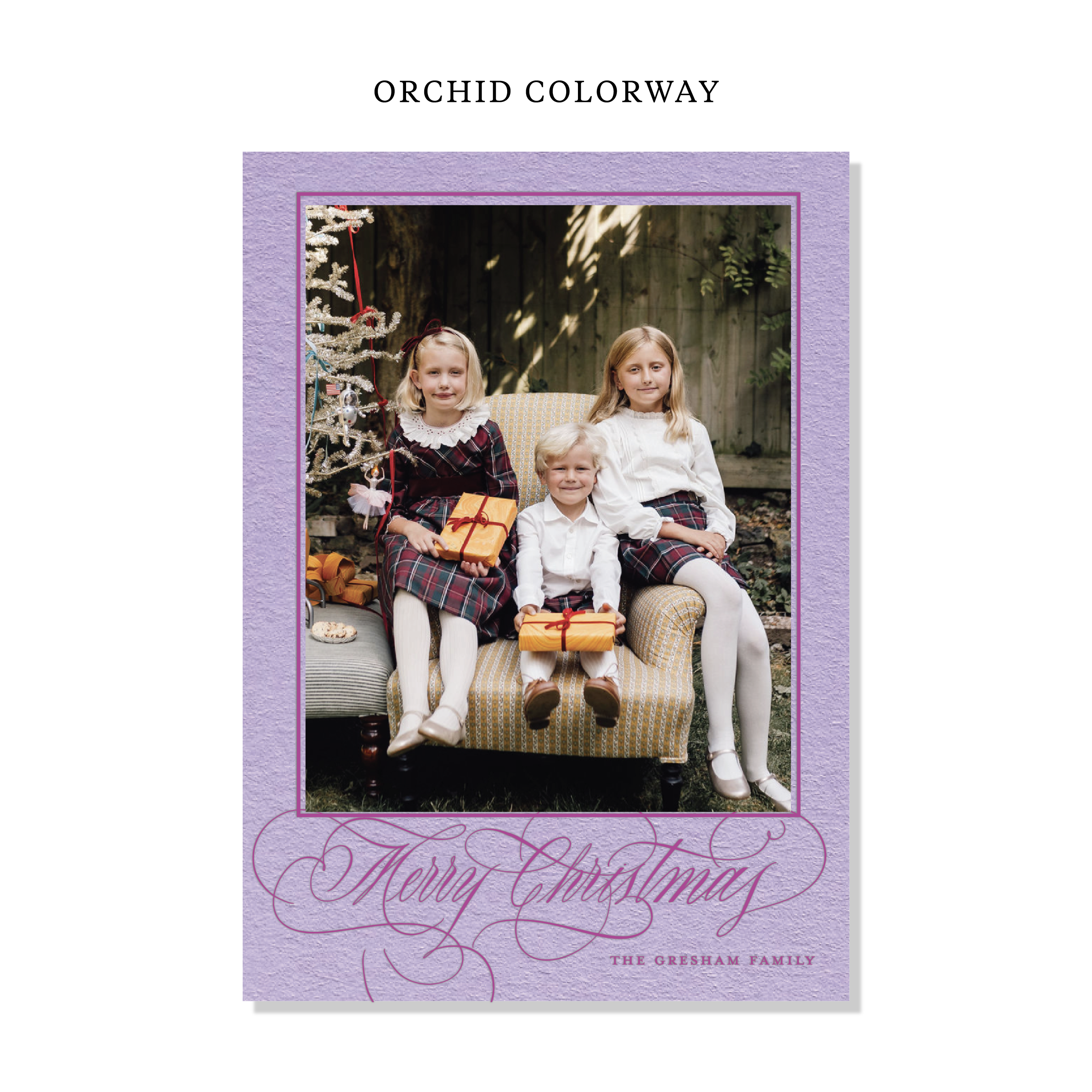 Gresham Letterpress Holiday Card, Large (Colored Paper)