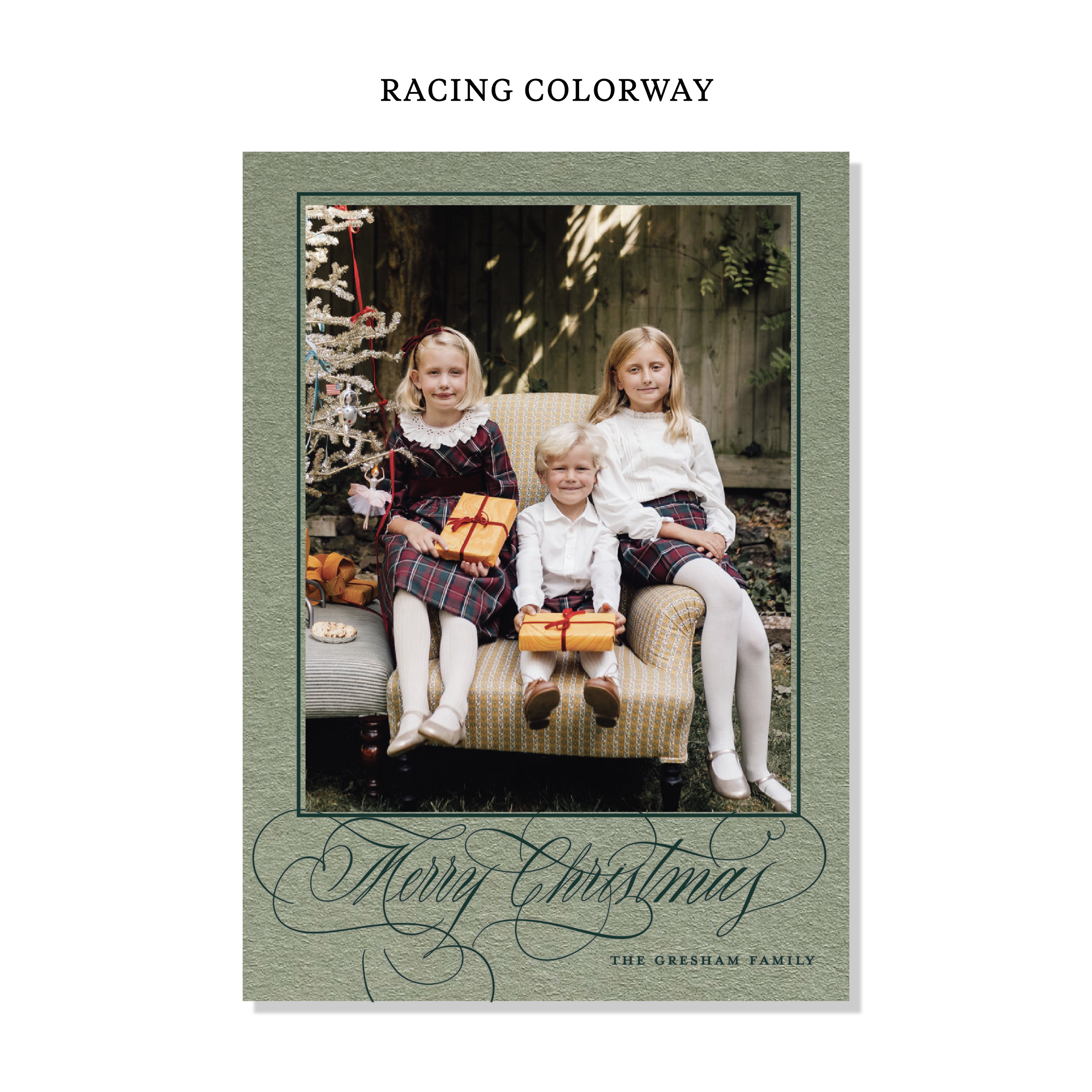 Gresham Letterpress Holiday Card, Large (Colored Paper)