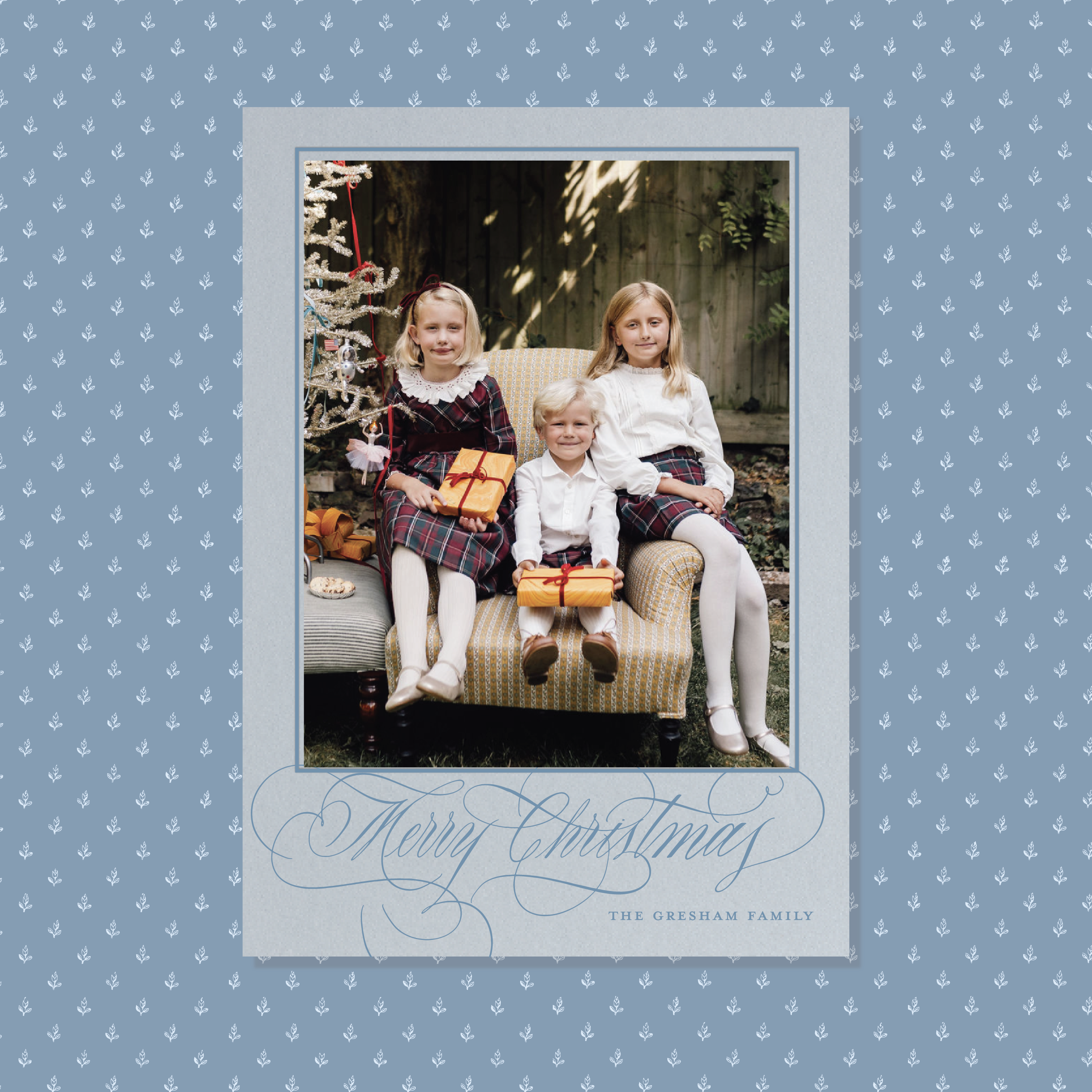 Gresham Letterpress Holiday Card, Large (Colored Paper)