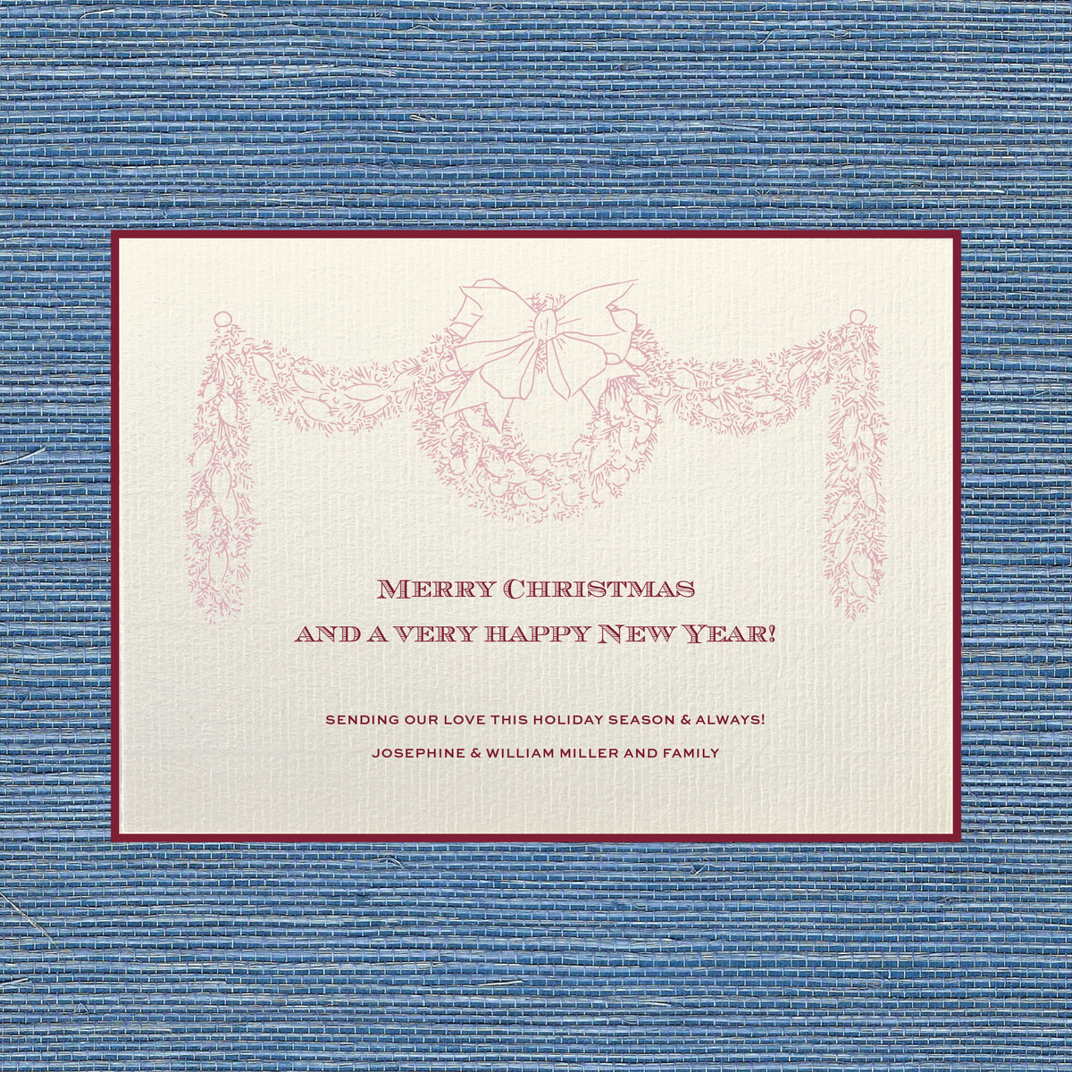 Heath Flat Print Vintage Motif Holiday Card (Laid Paper)