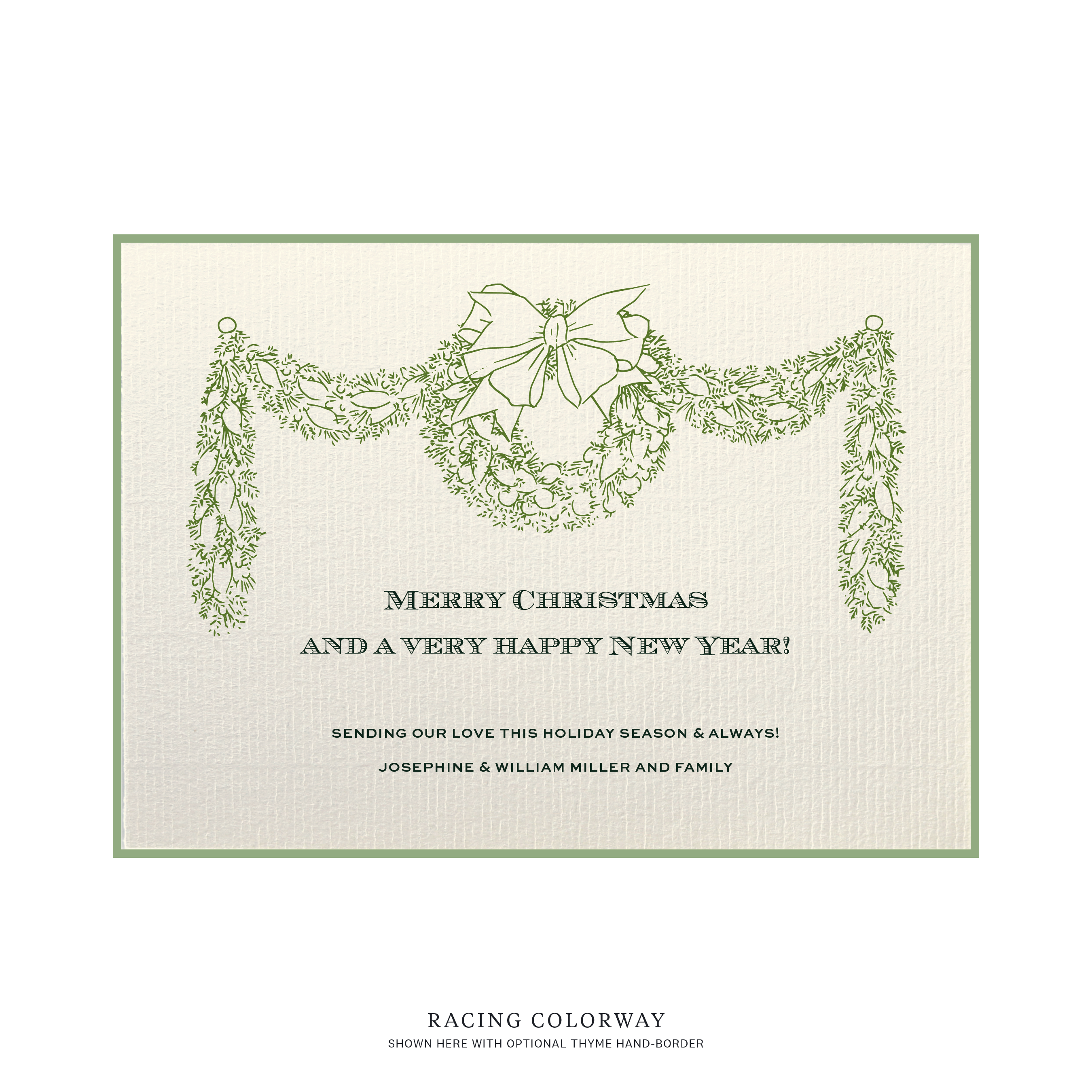 Heath Flat Print Vintage Motif Holiday Card (Laid Paper)
