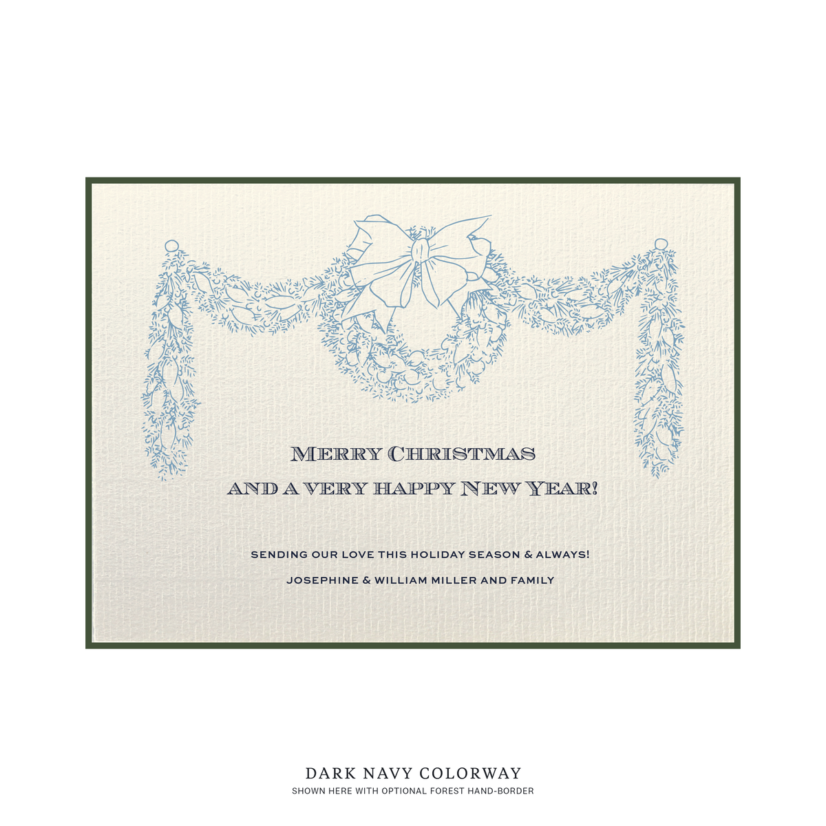 Heath Flat Print Vintage Motif Holiday Card (Laid Paper)