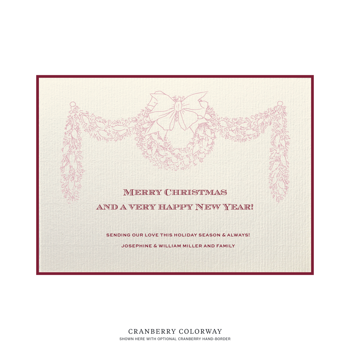 Heath Flat Print Vintage Motif Holiday Card (Laid Paper)