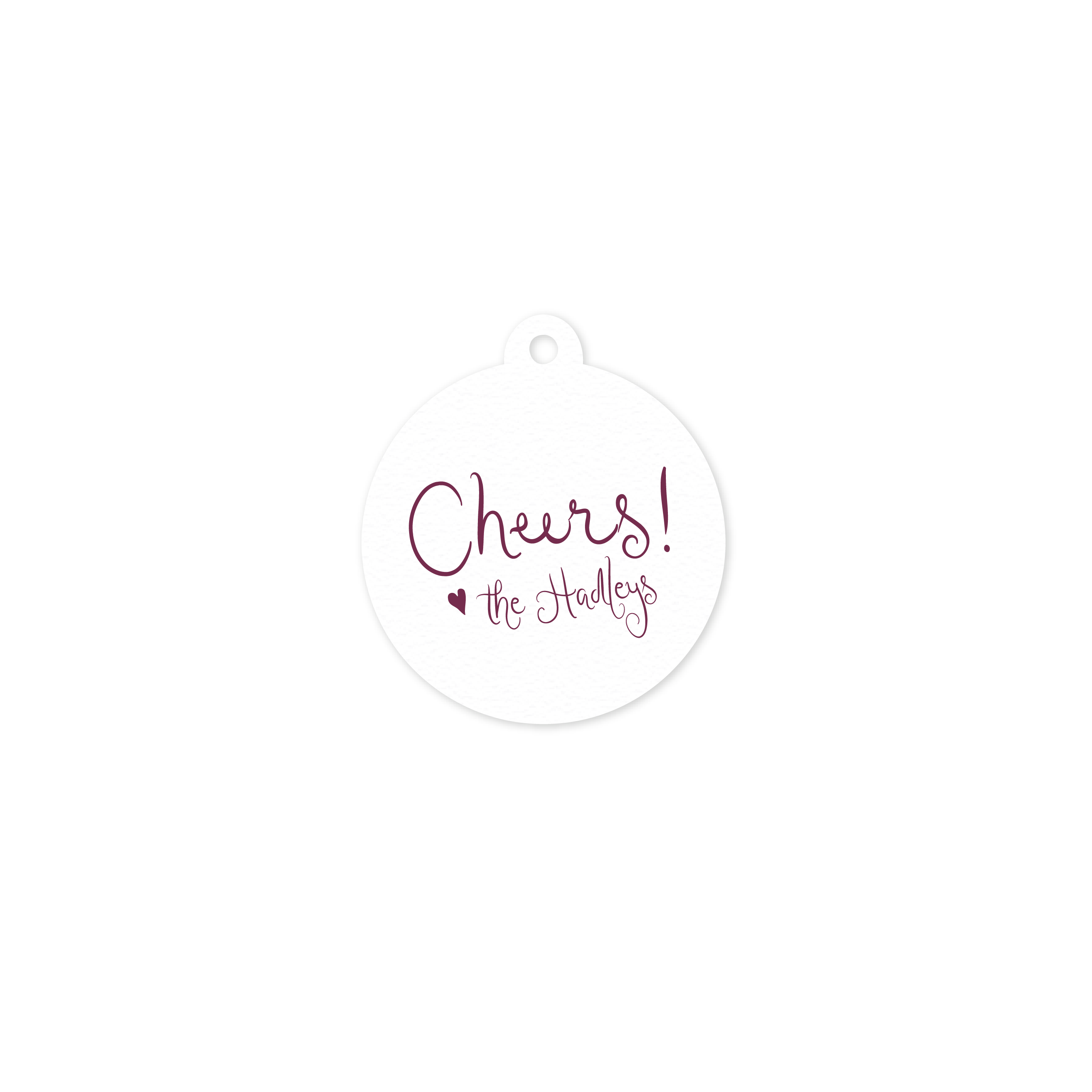 Hadley Round Letterpress Gift Tag
