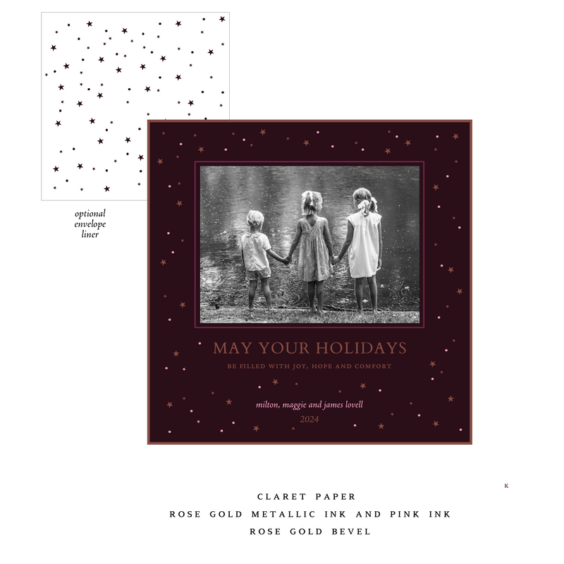 Hyacinth Small Square Luxe Holiday Card