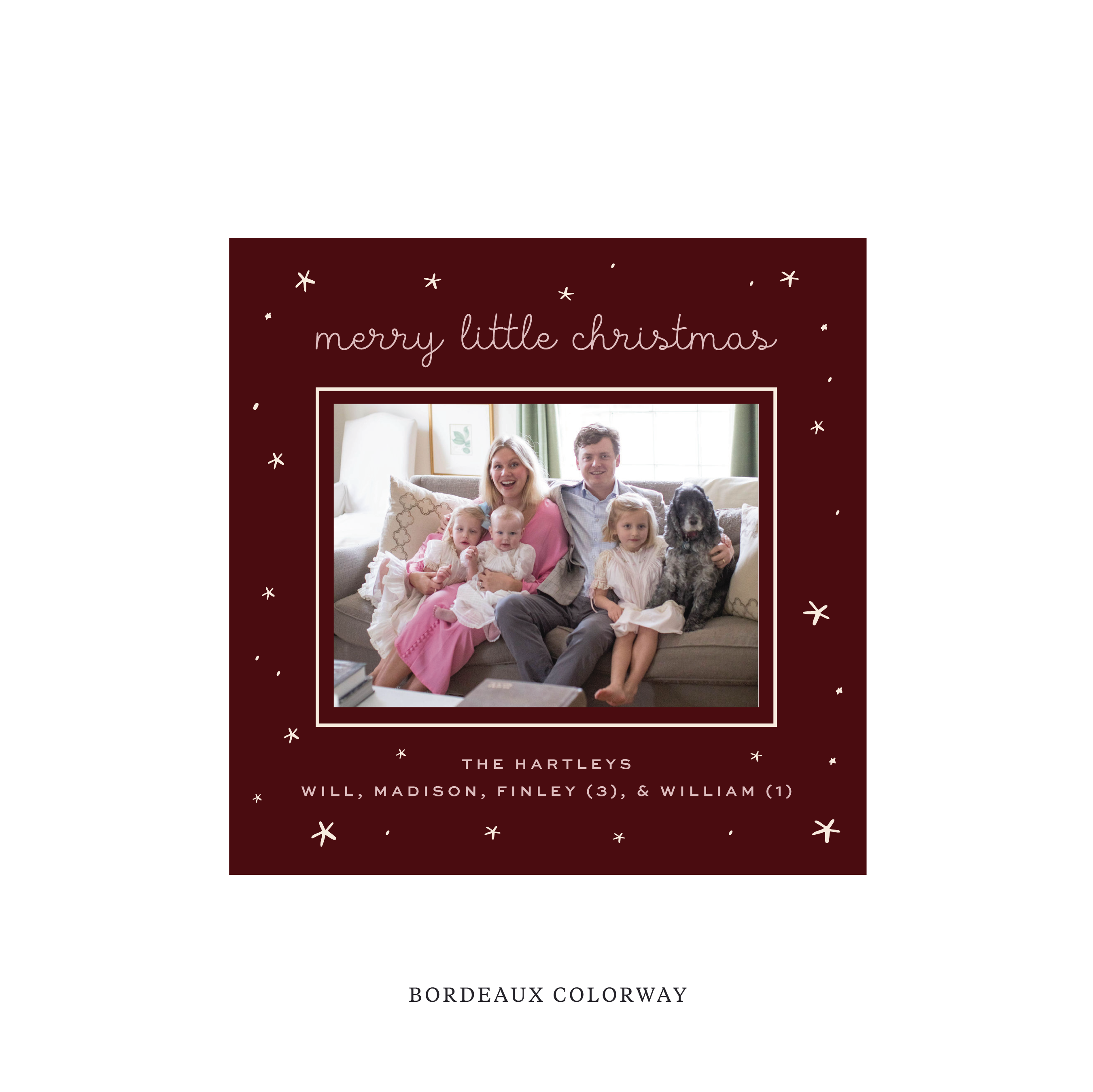 Hartley Classic Flat Print Holiday Card, Square