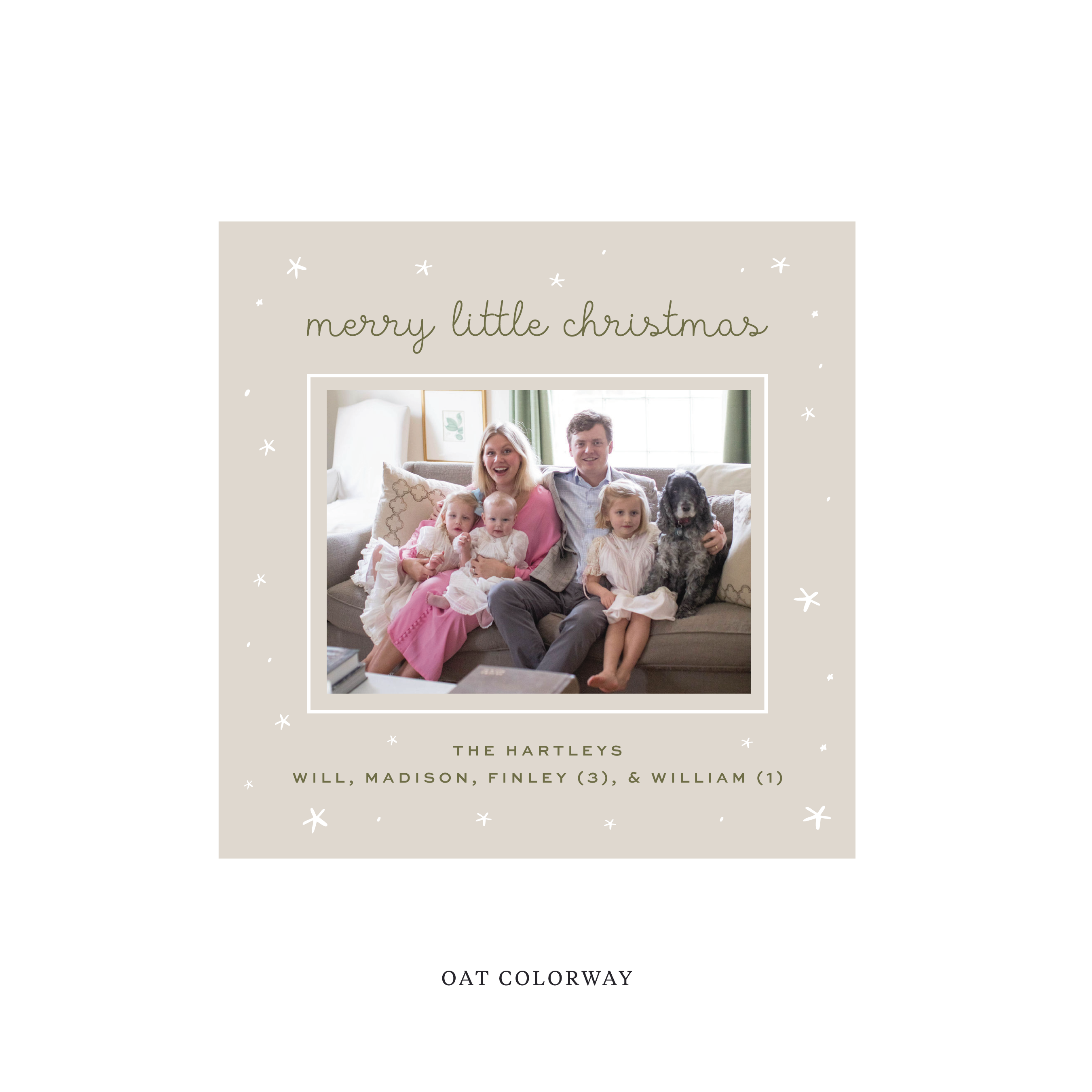 Hartley Classic Flat Print Holiday Card, Square