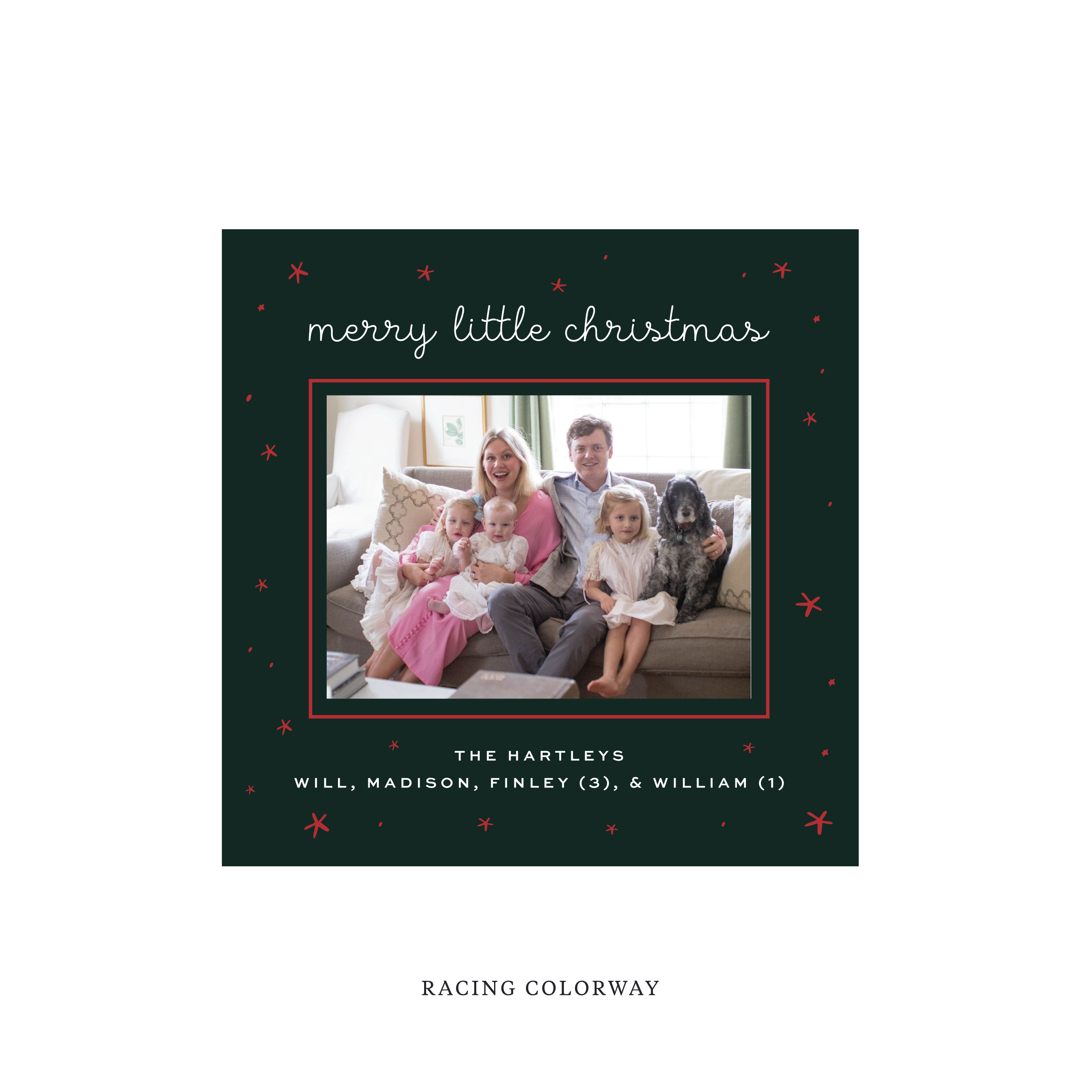 Hartley Classic Flat Print Holiday Card, Square