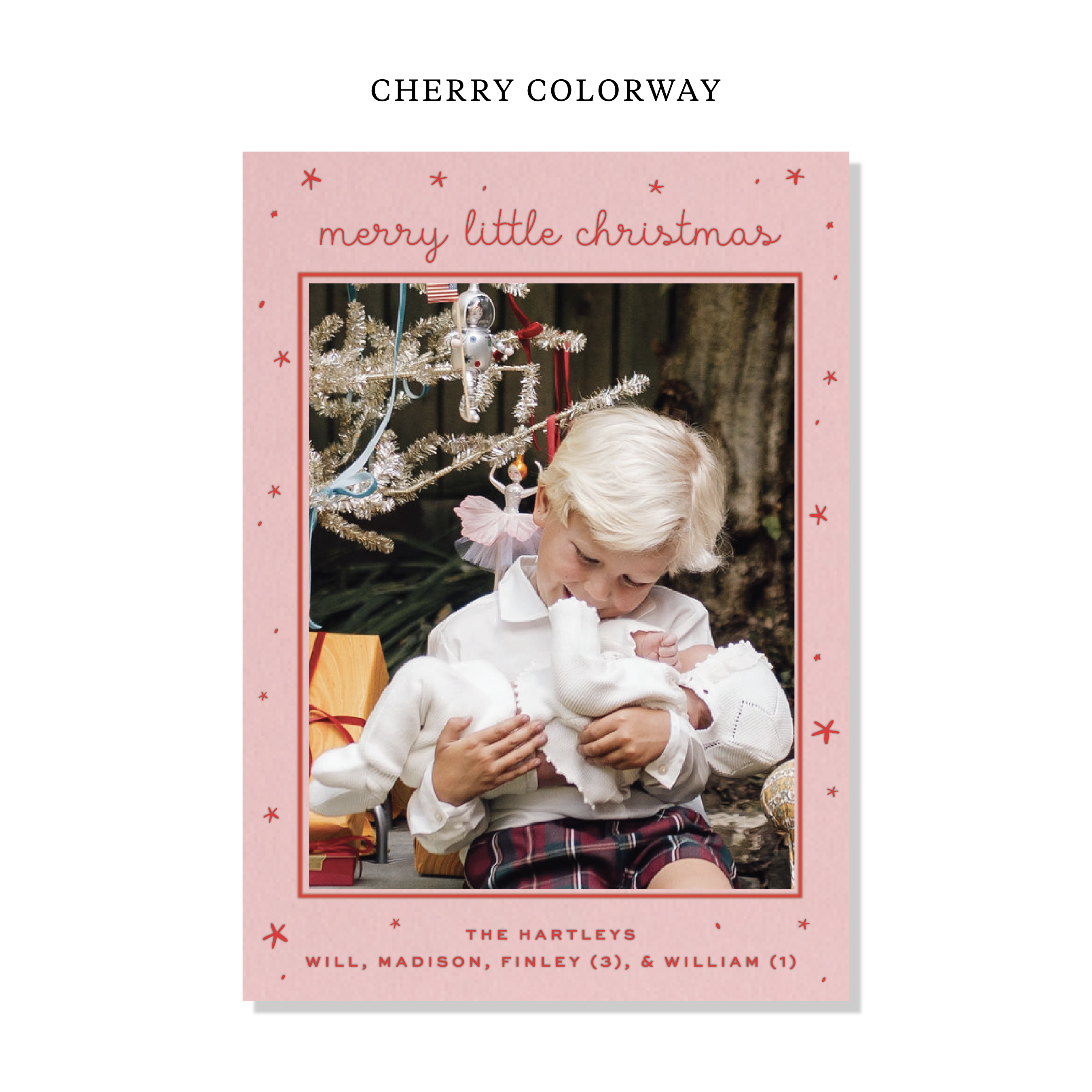 Hartley Birth Announcement Letterpress Holiday Card, Large (Colored Paper)