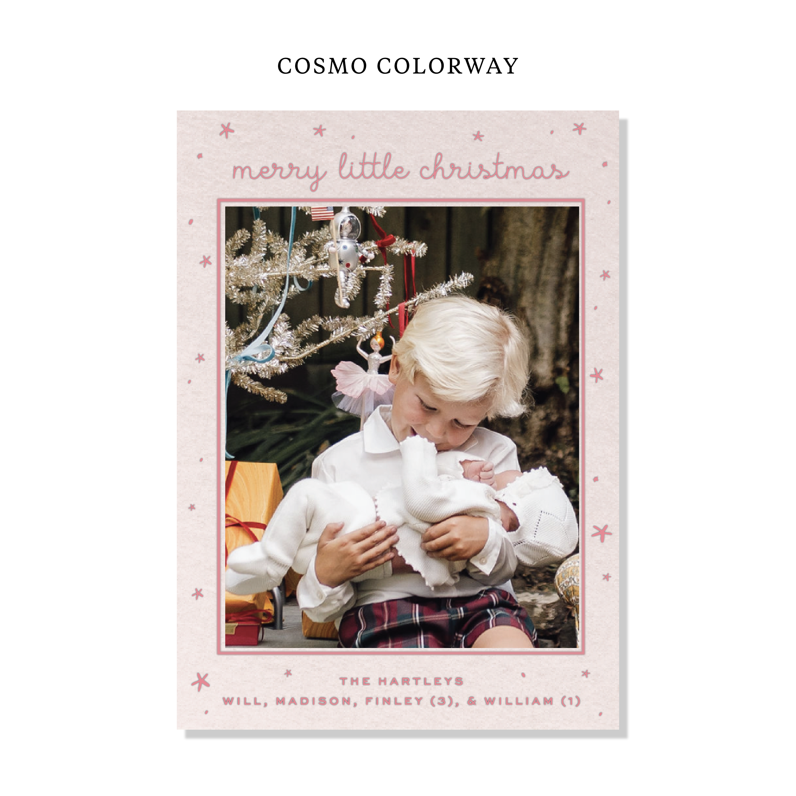 Hartley Birth Announcement Letterpress Holiday Card, Large (Colored Paper)