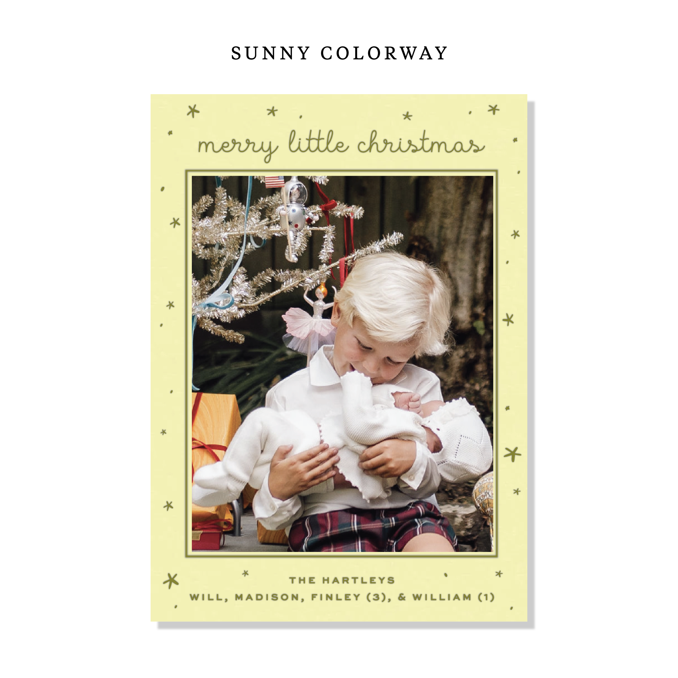 Hartley Birth Announcement Letterpress Holiday Card, Large (Colored Paper)