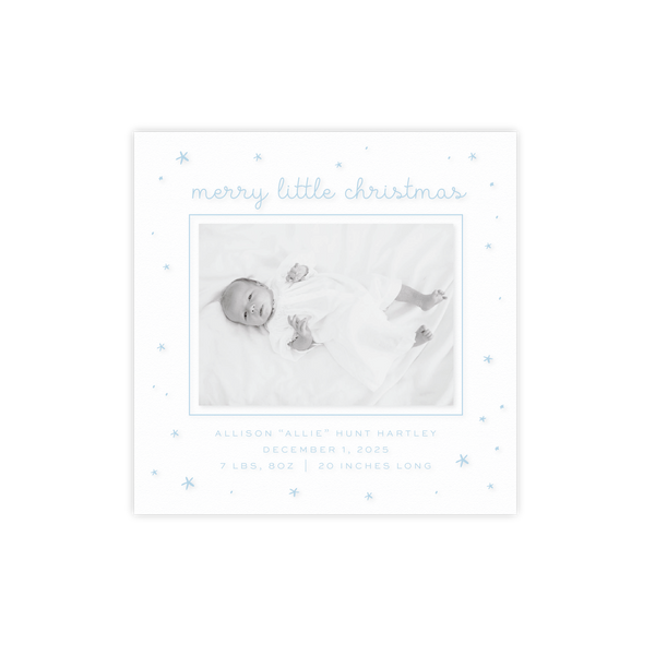 Hartley Engraved Small Square Birth Announcement