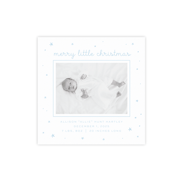 Hartley Birth Announcement Letterpress Small Square Card
