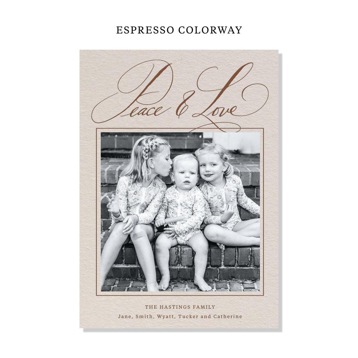 Hastings Letterpress Holiday Card, Large (Colored Paper)