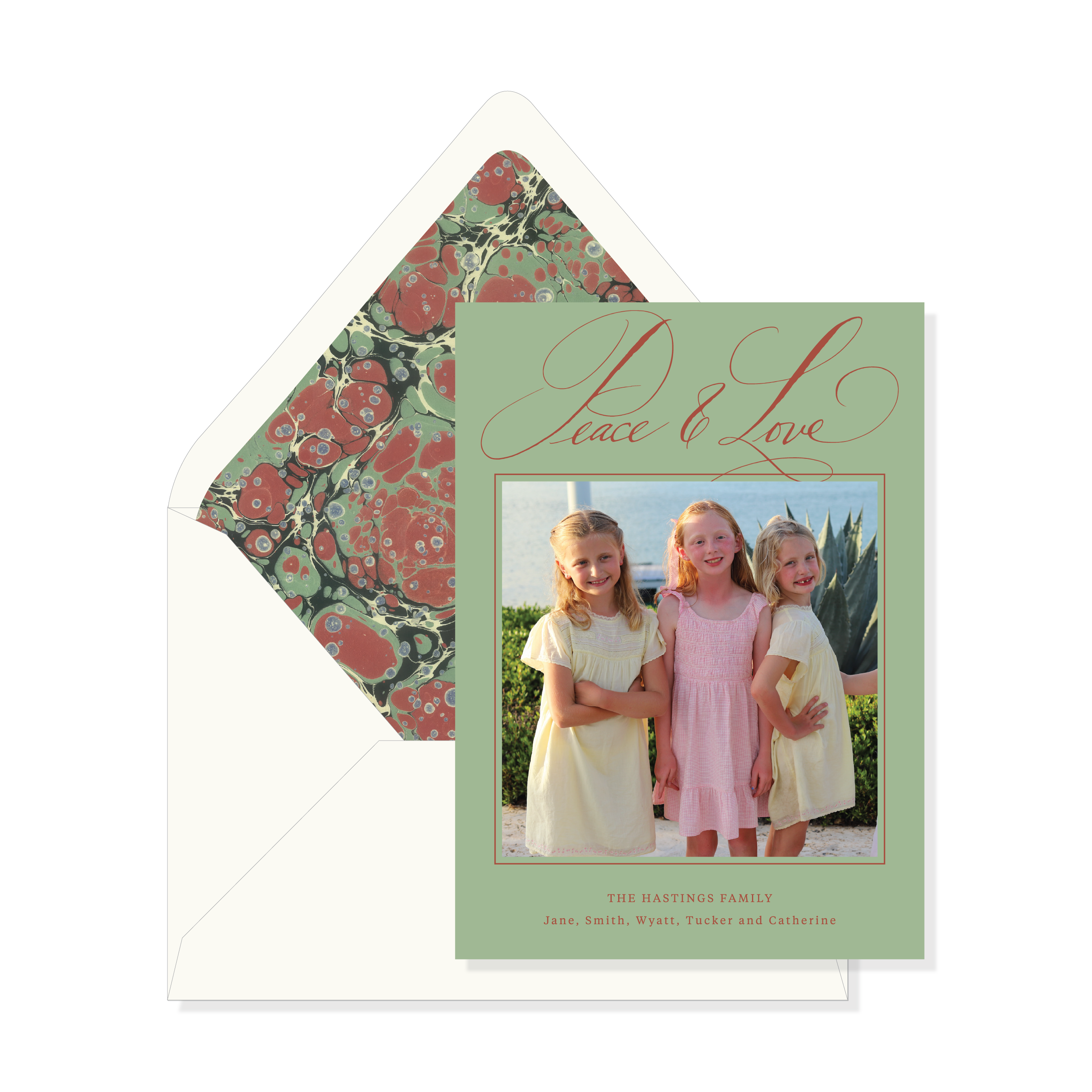 Allegra Hastings Marbled Classic Printed Holiday Card