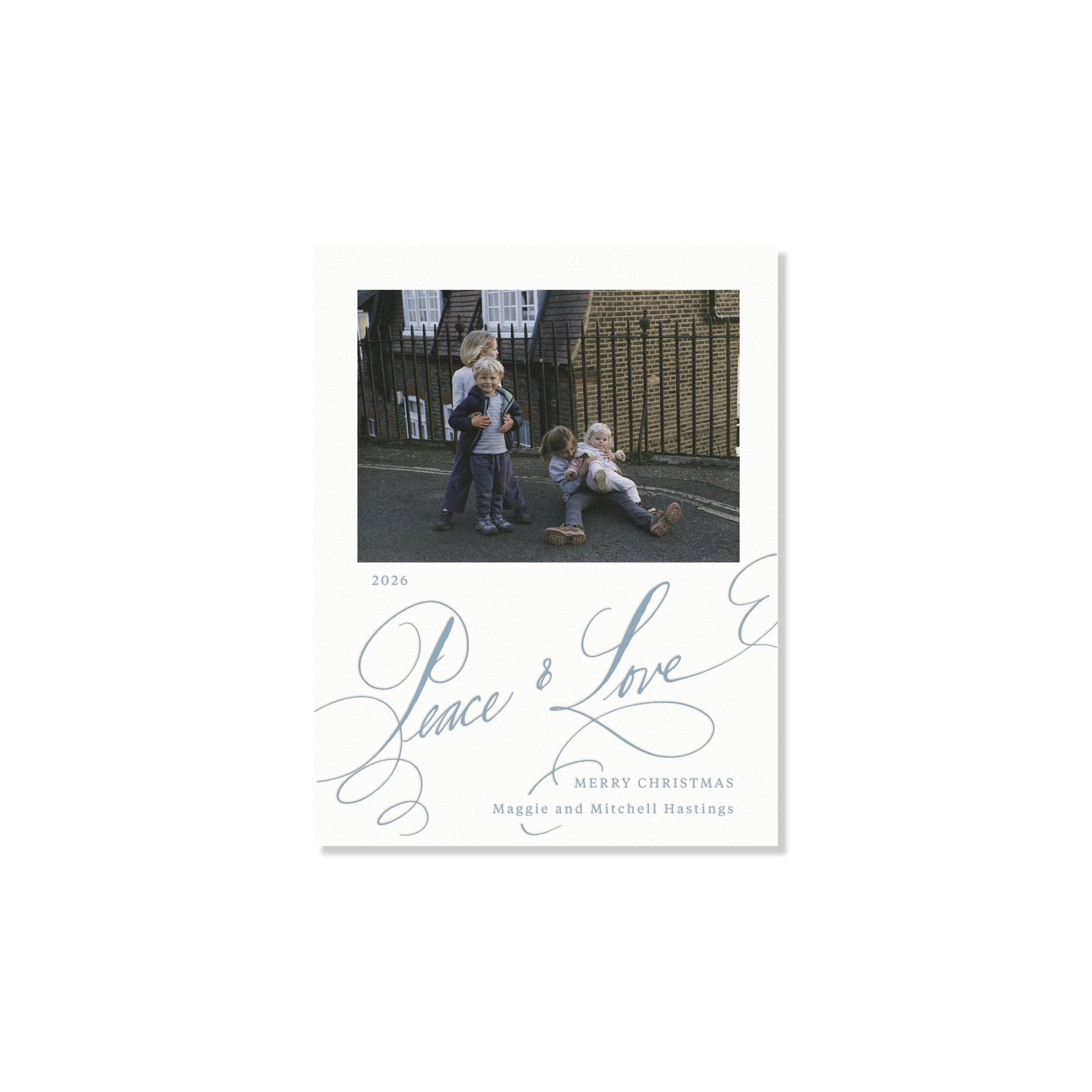 Hastings Letterpress Holiday Card, Small (White Paper)