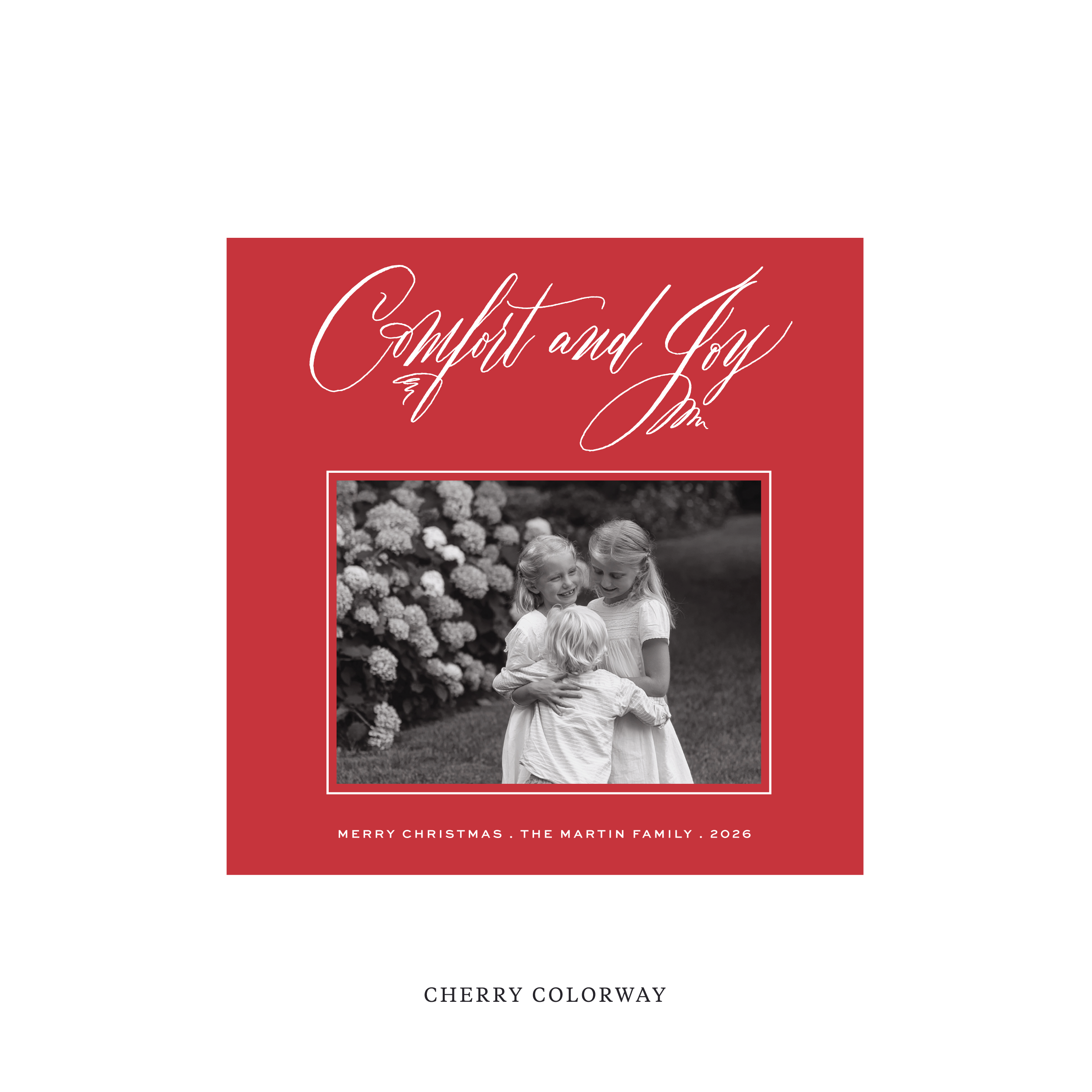 Hawthorne Classic Flat Print Holiday Card, Square