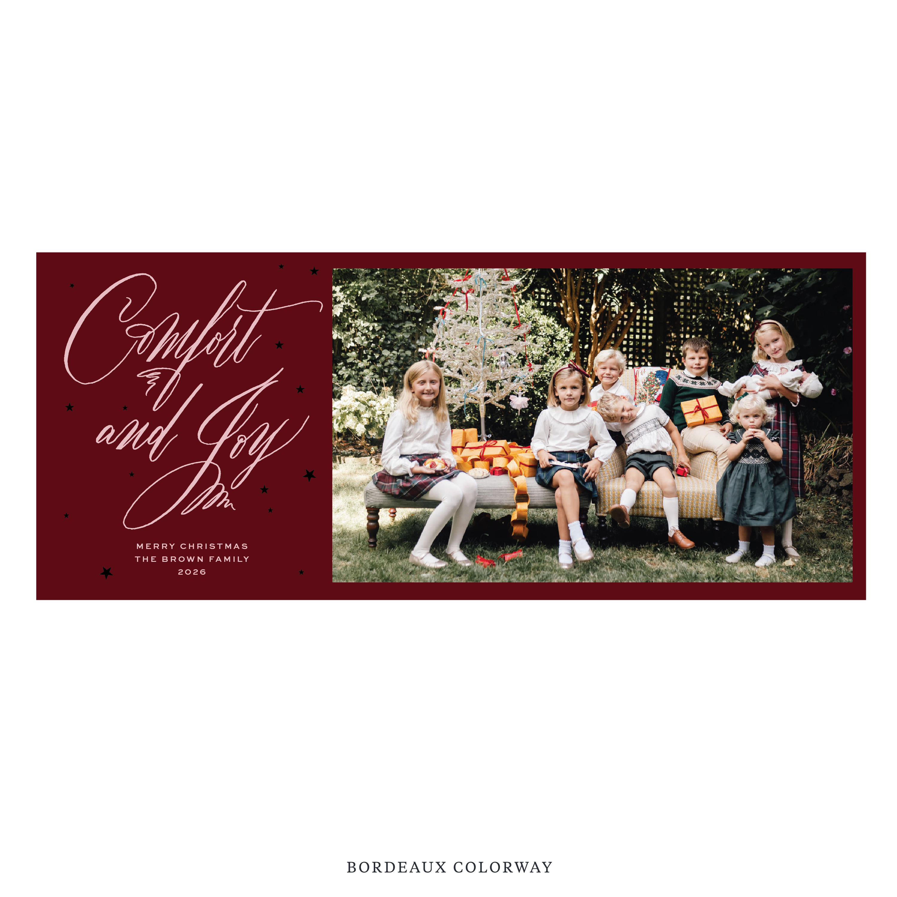 Hawthorne Digital Photo Holiday Card, Skinny