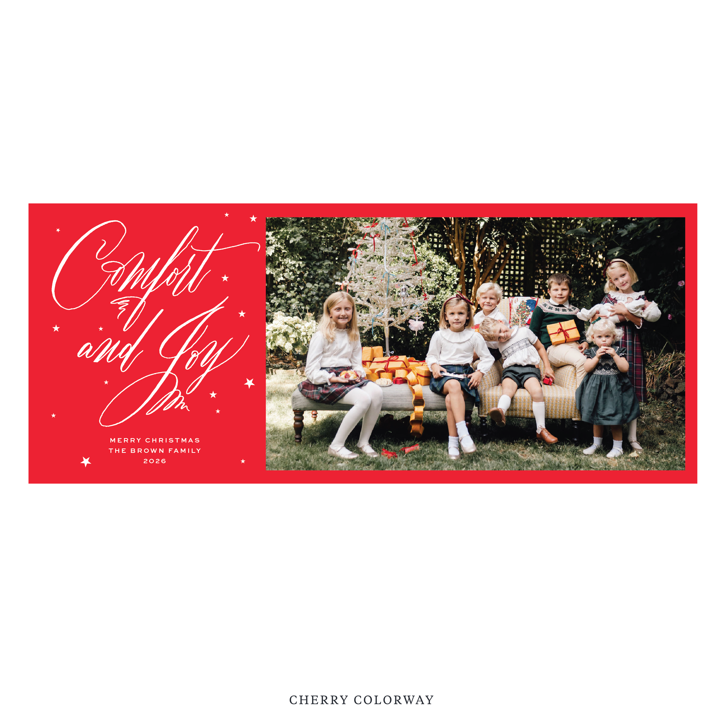 Hawthorne Digital Photo Holiday Card, Skinny