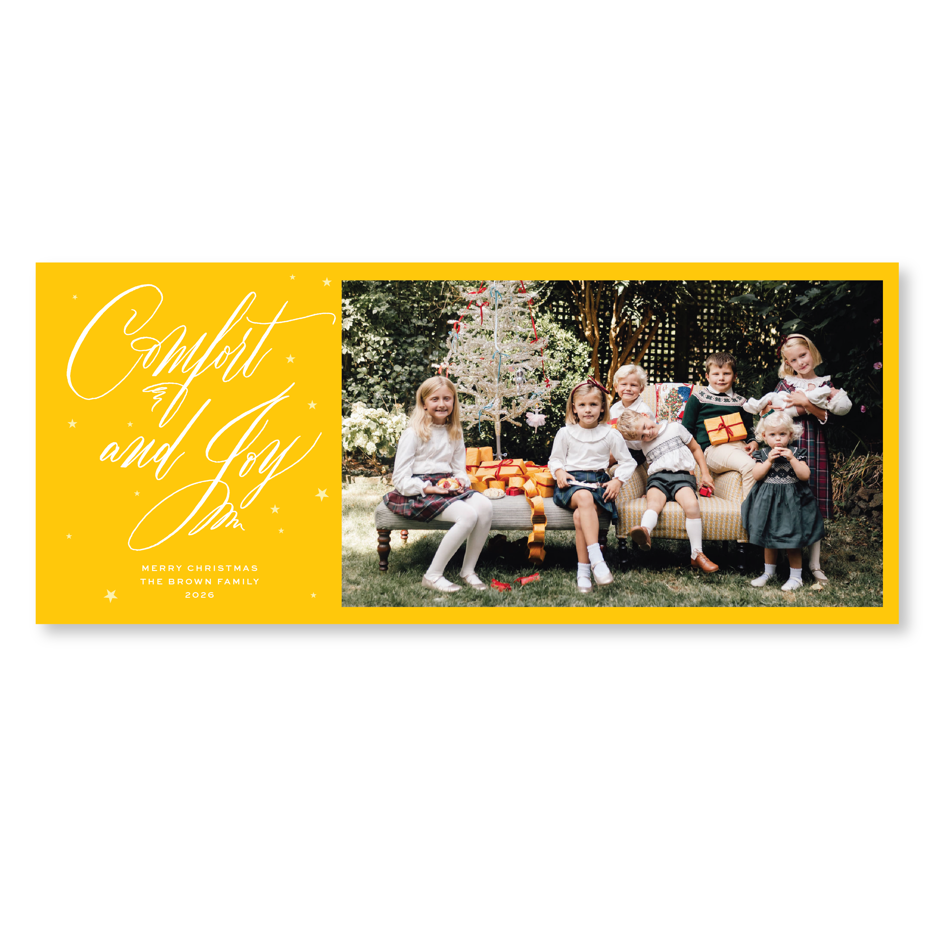 Hawthorne Digital Photo Holiday Card, Skinny