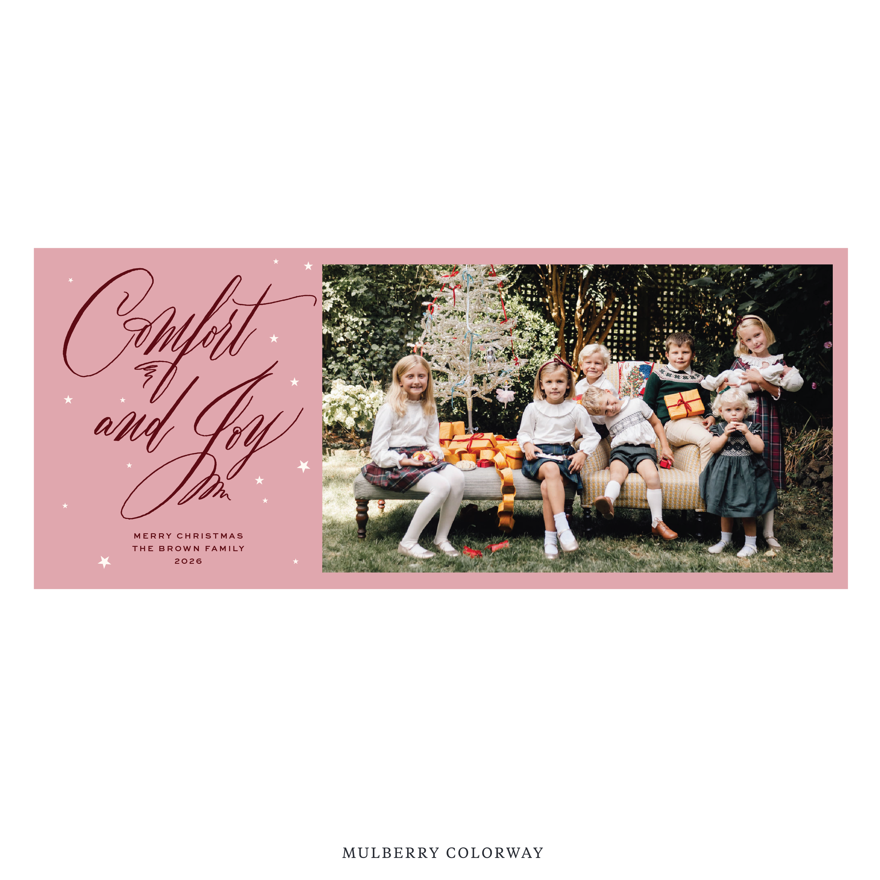 Hawthorne Digital Photo Holiday Card, Skinny