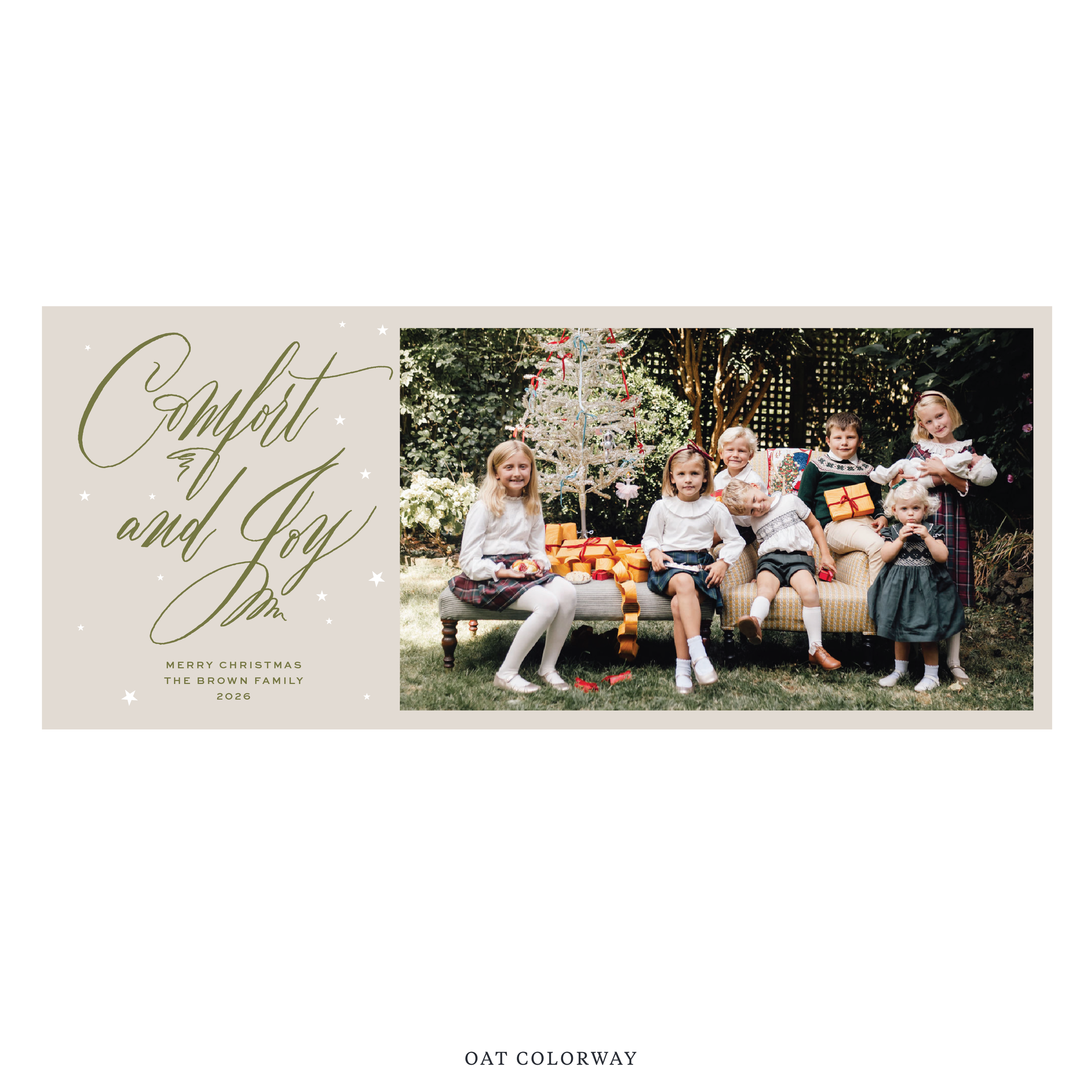 Hawthorne Digital Photo Holiday Card, Skinny