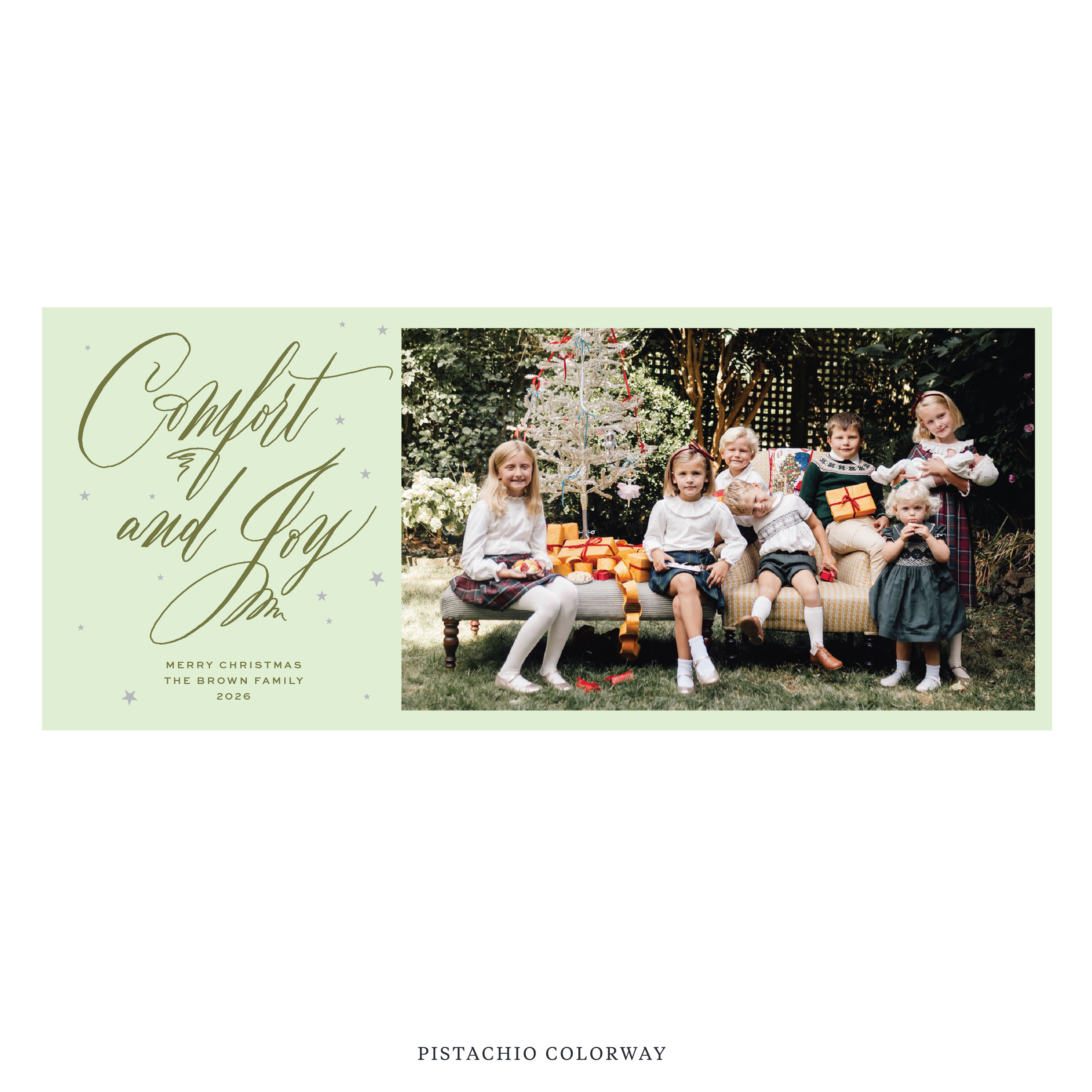 Hawthorne Digital Photo Holiday Card, Skinny