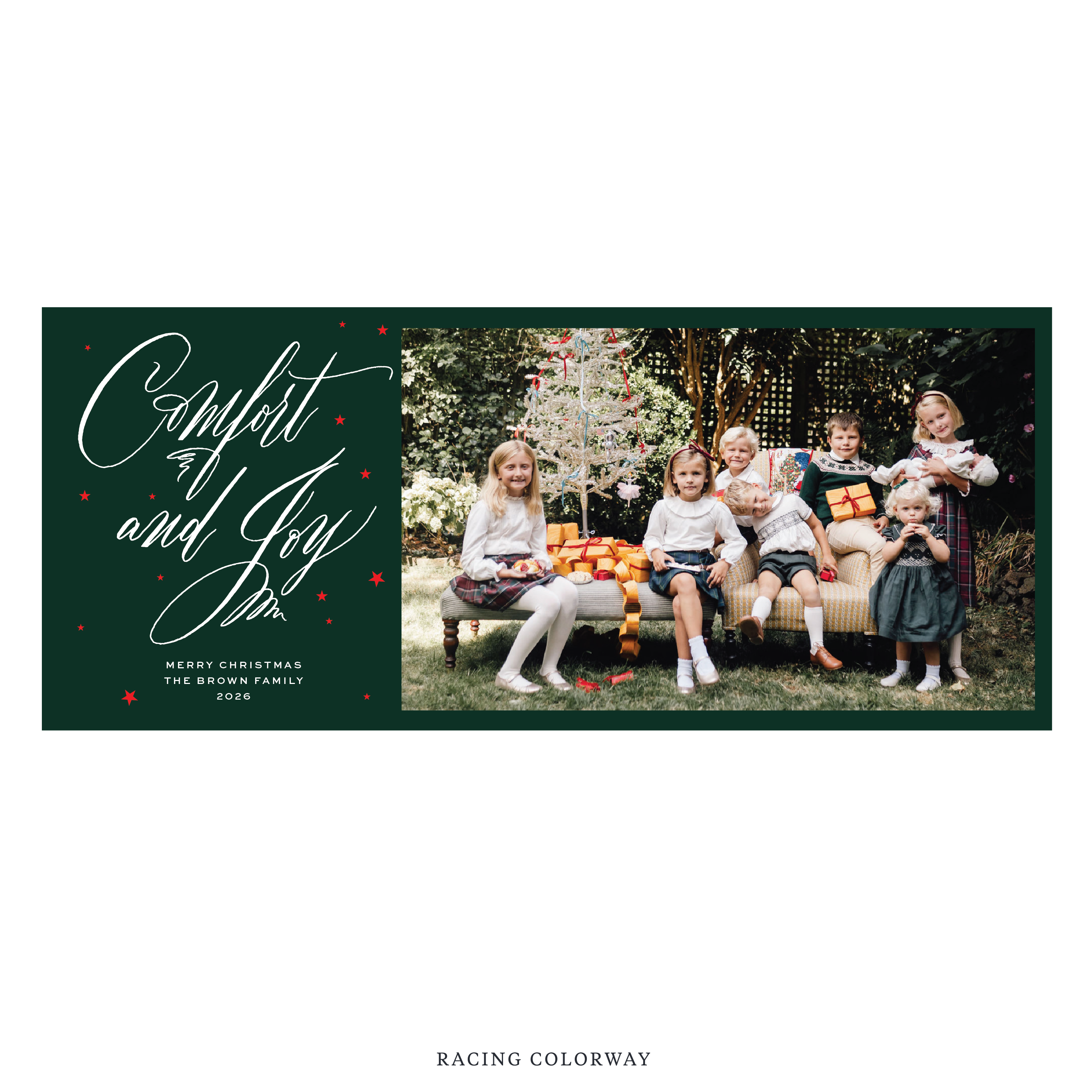 Hawthorne Digital Photo Holiday Card, Skinny