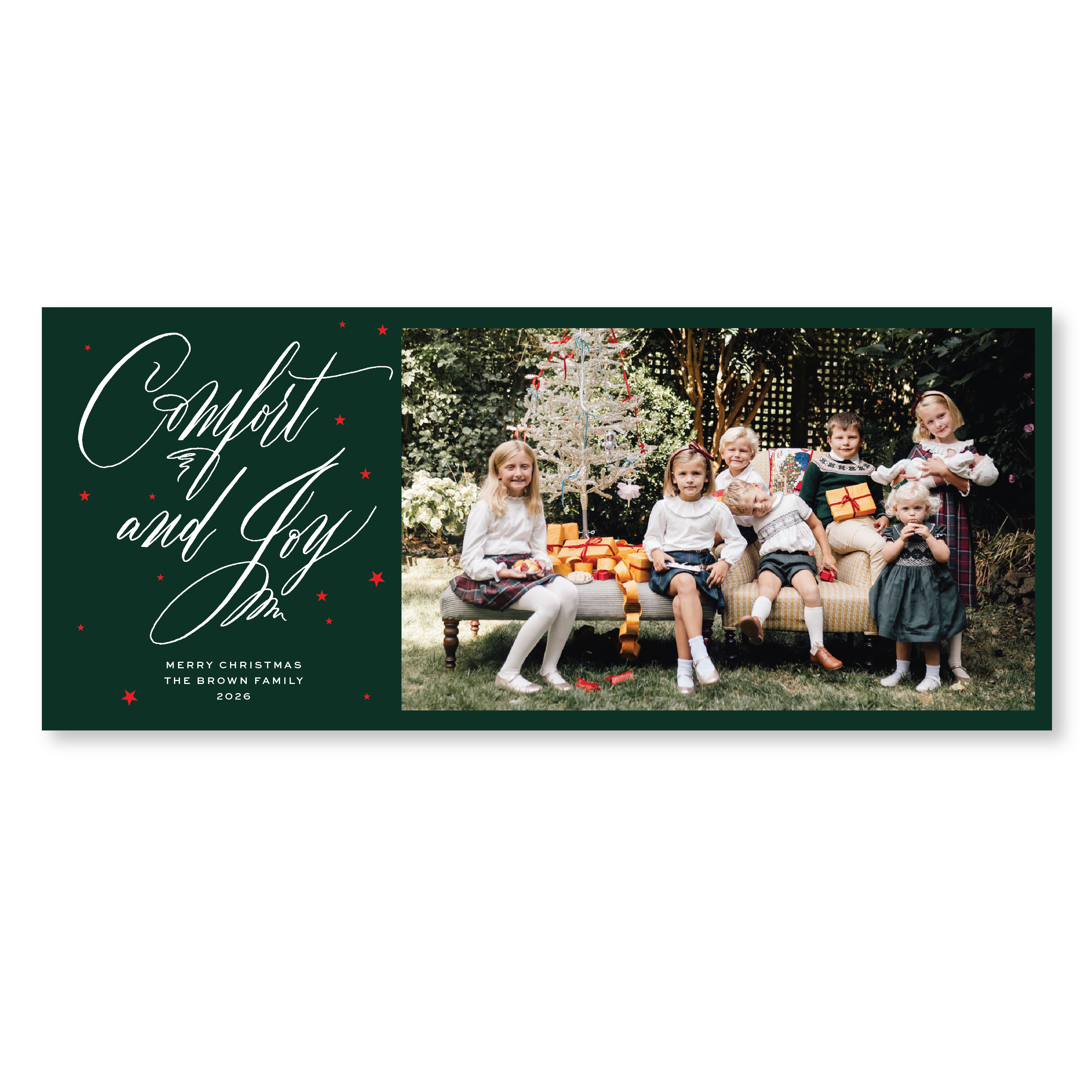 Hawthorne Digital Photo Holiday Card, Skinny