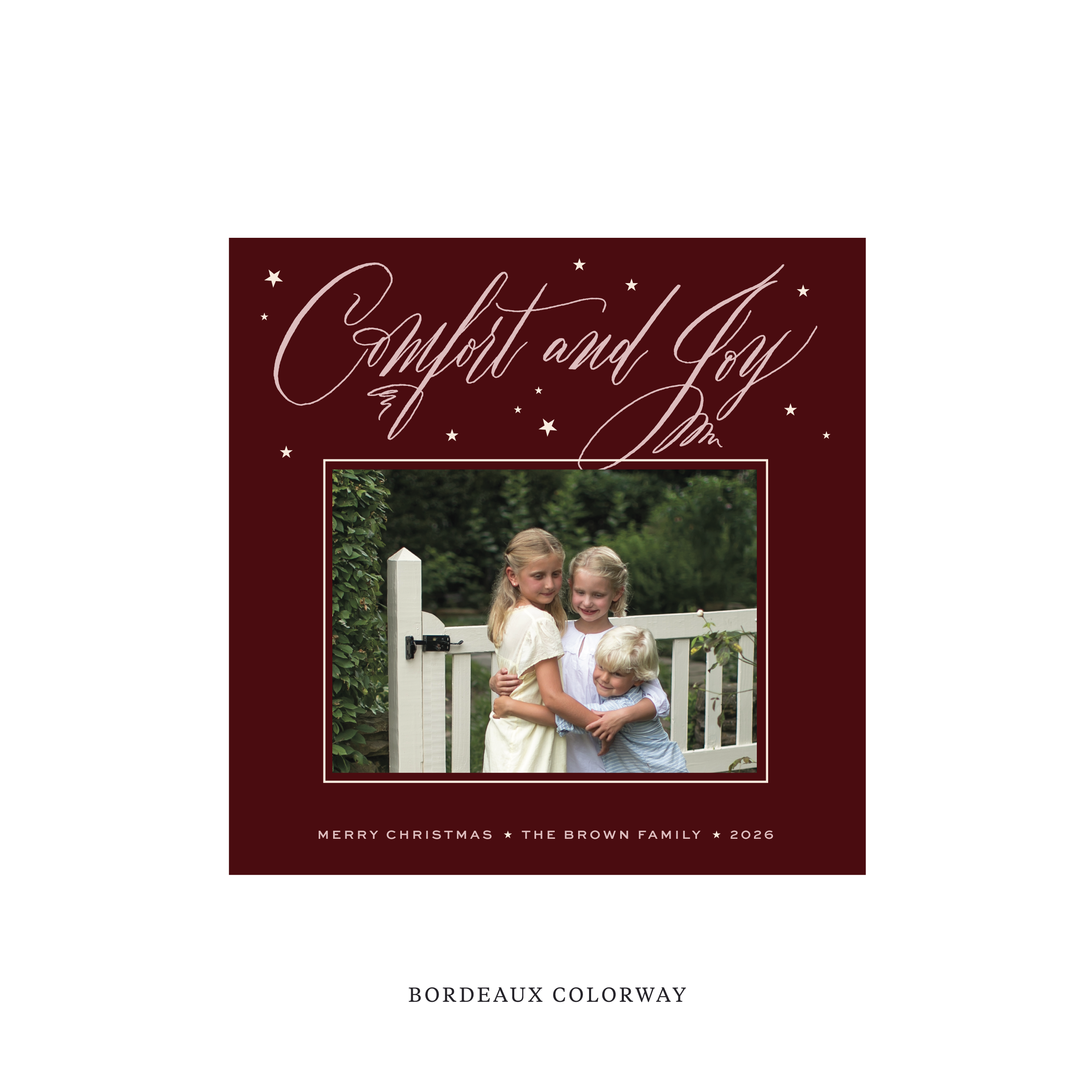 Hawthorne Classic Flat Print Holiday Card, Square (stars)