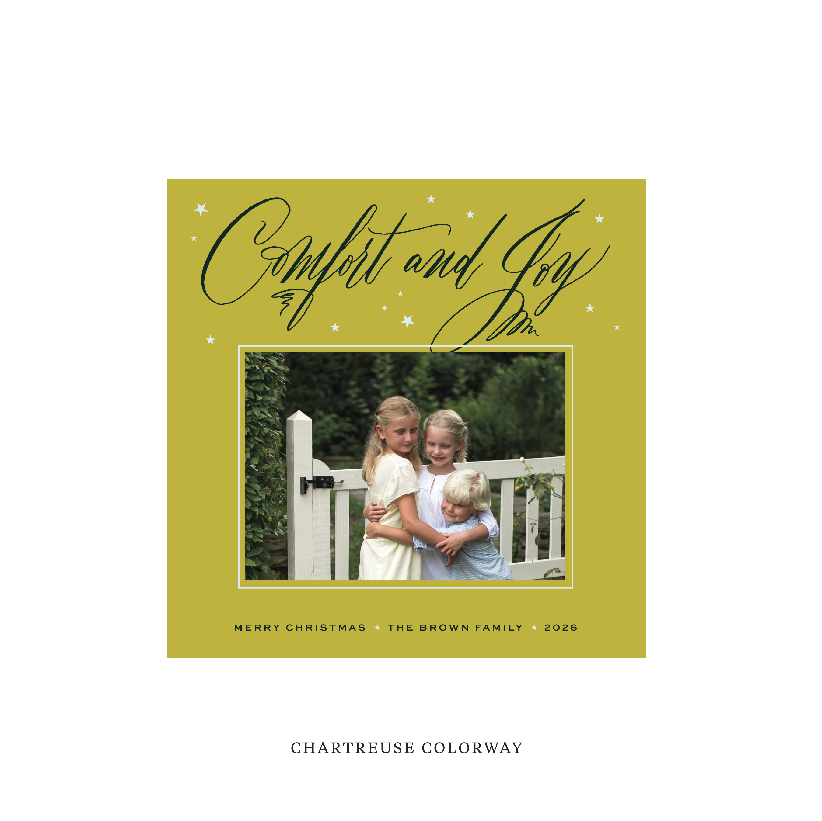 Hawthorne Classic Flat Print Holiday Card, Square (stars)