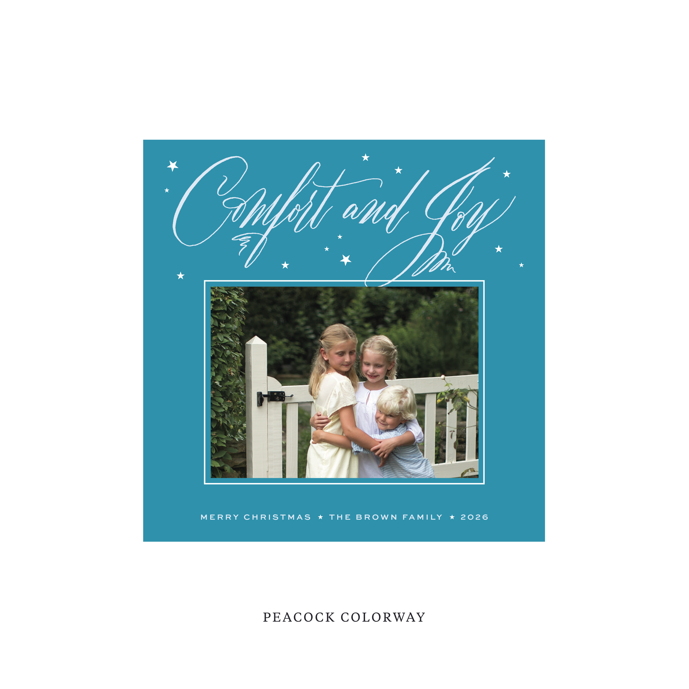 Hawthorne Classic Flat Print Holiday Card, Square (stars)