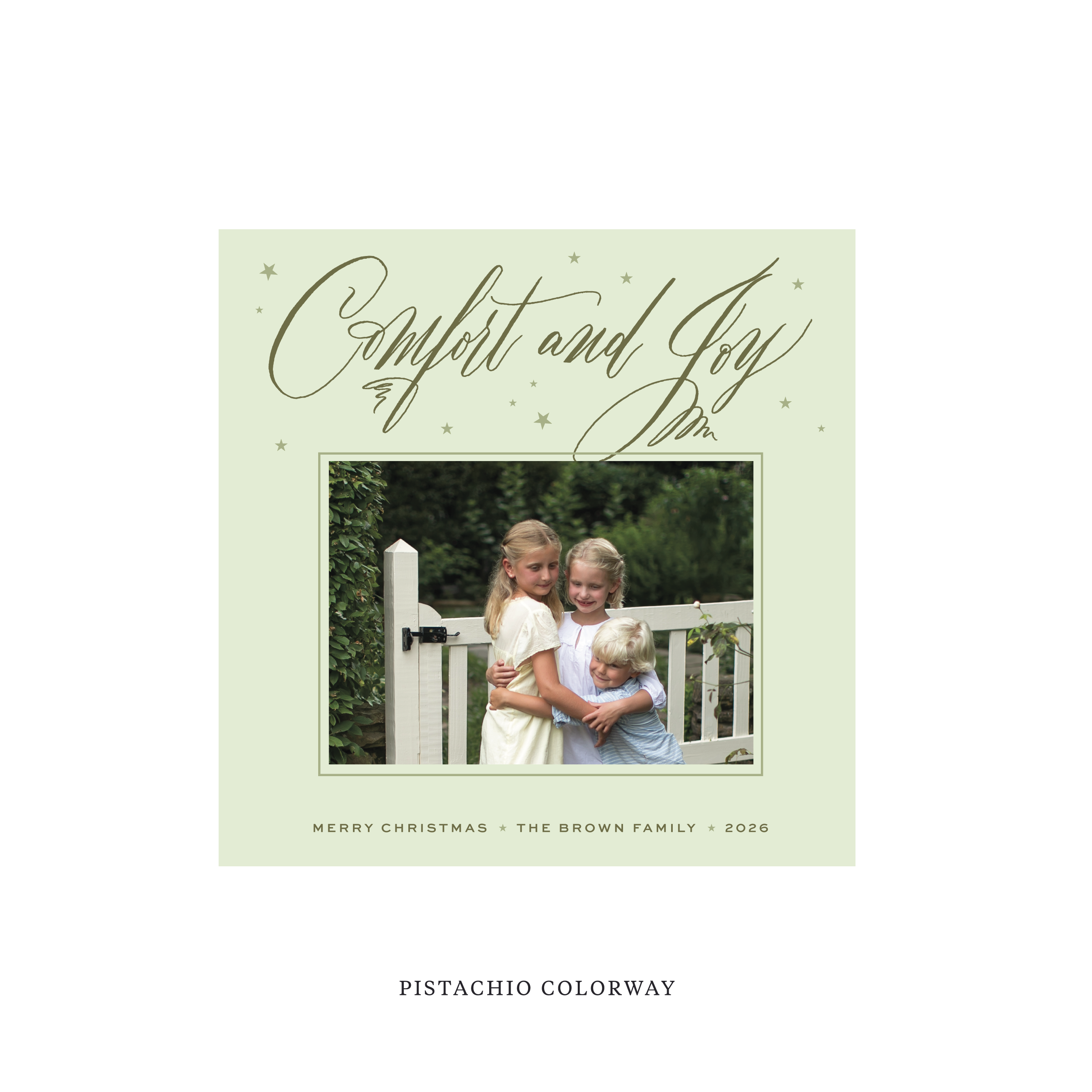 Hawthorne Classic Flat Print Holiday Card, Square (stars)
