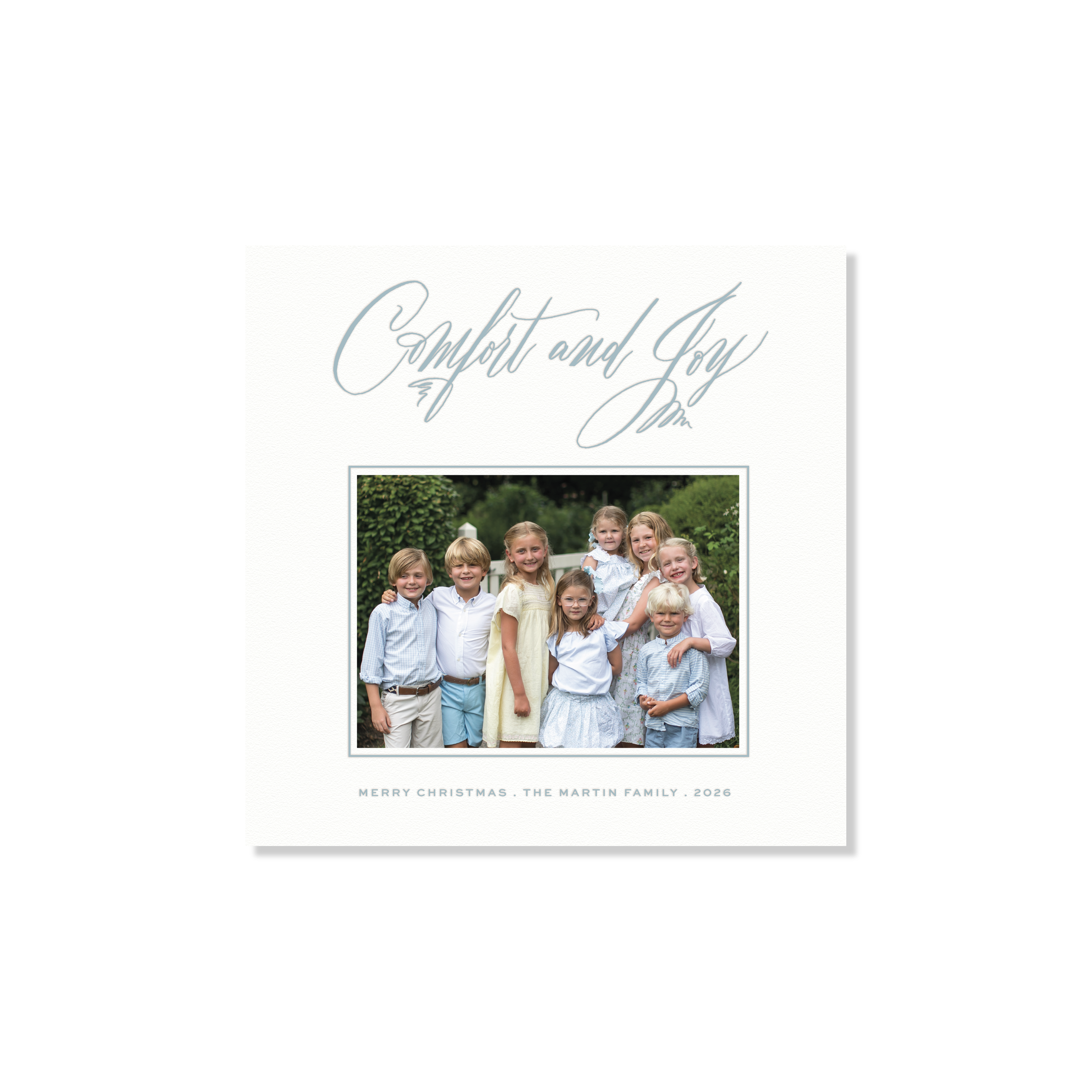 Hawthorne Letterpress Holiday Card, Small Square (White Paper)