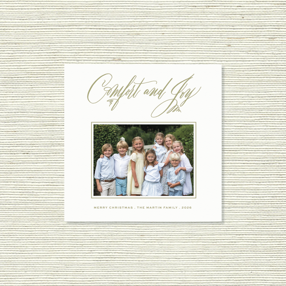 Hawthorne Letterpress Holiday Card, Small Square (White Paper)