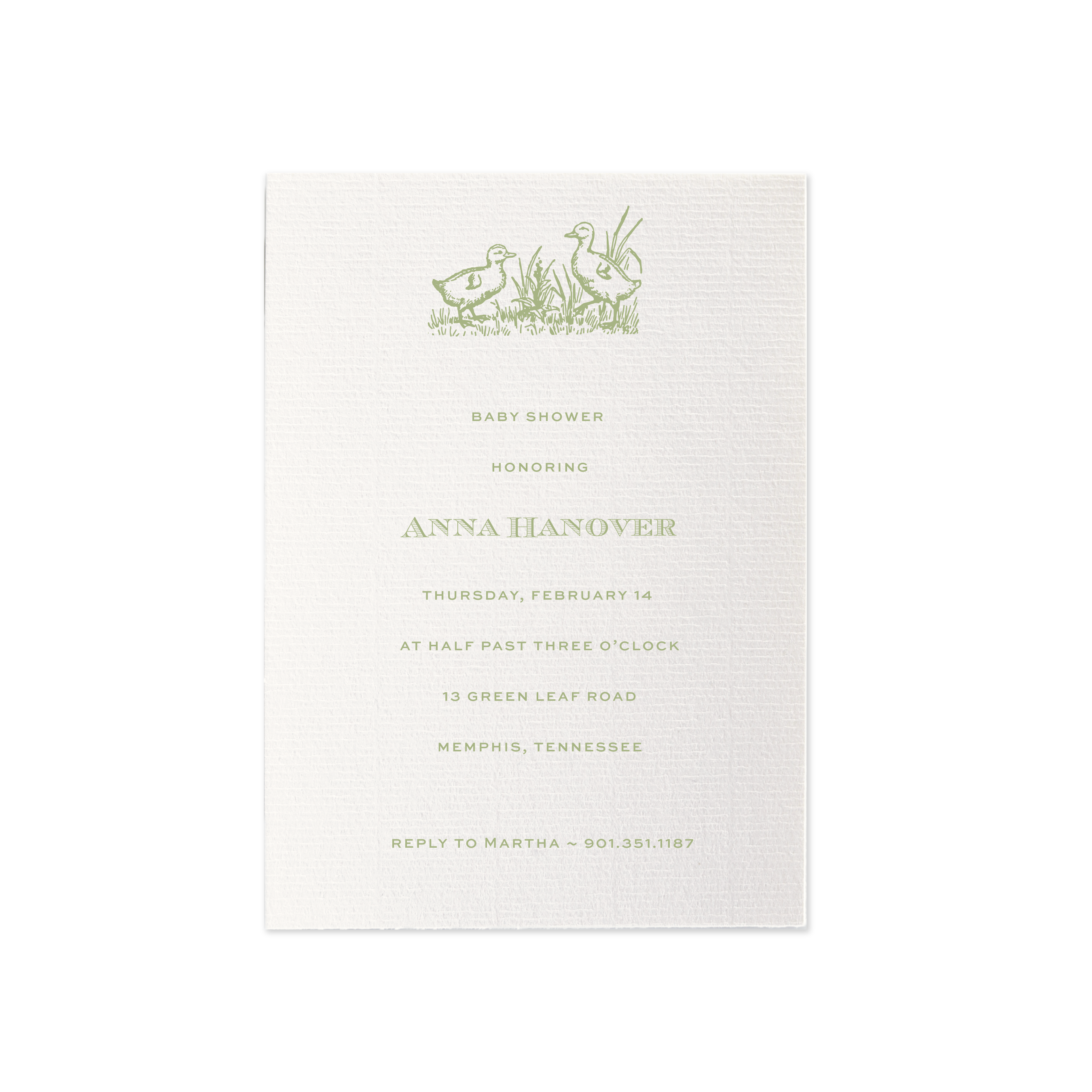 Heath Motif Baby Shower Invitation