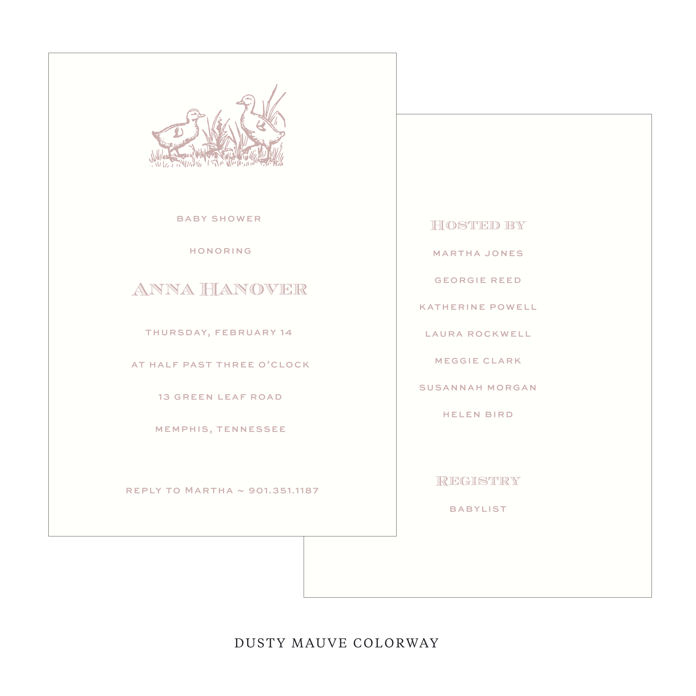 Heath Motif Baby Shower Invitation