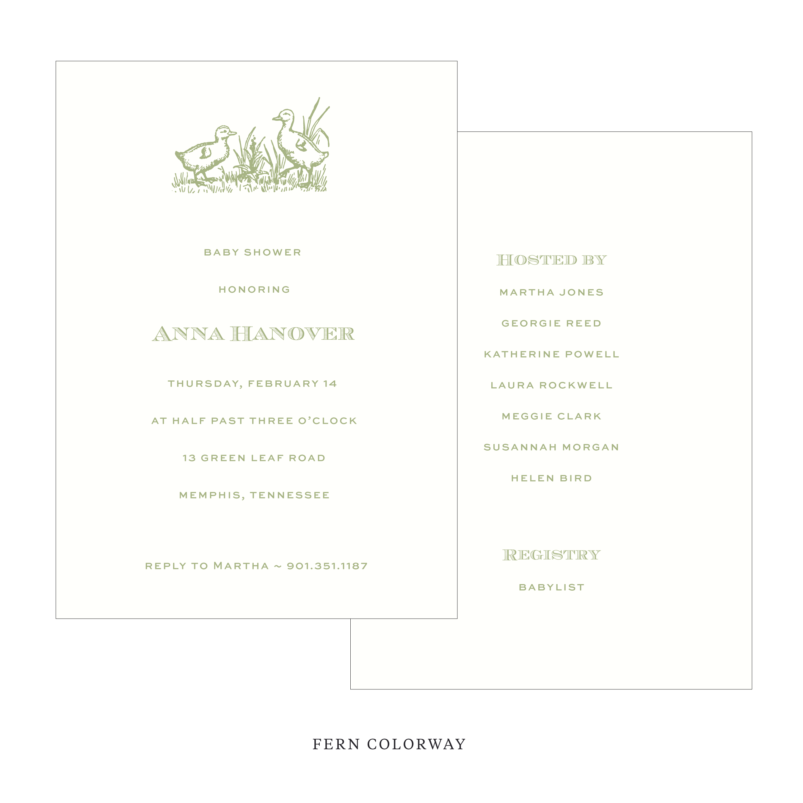Heath Motif Baby Shower Invitation