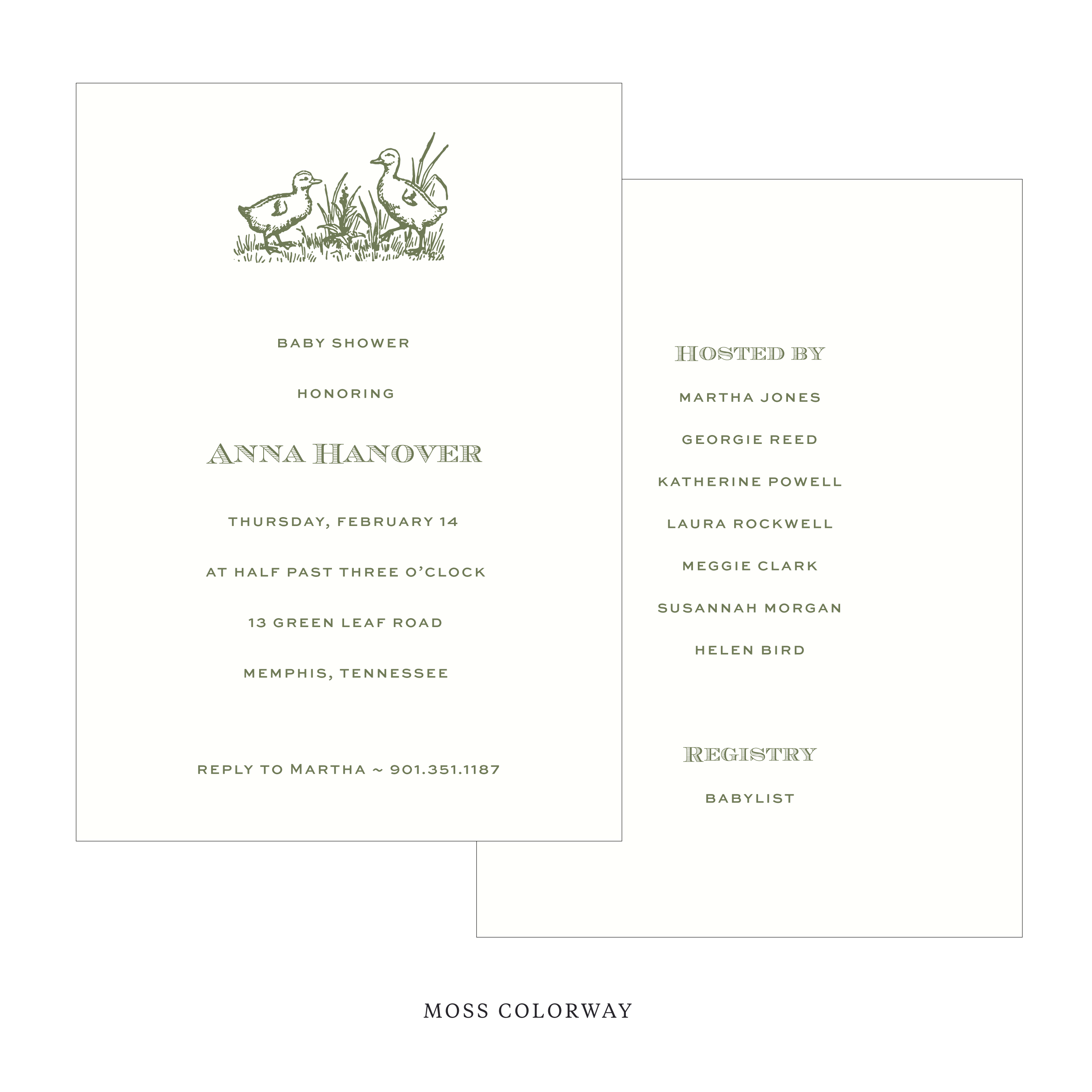 Heath Motif Baby Shower Invitation