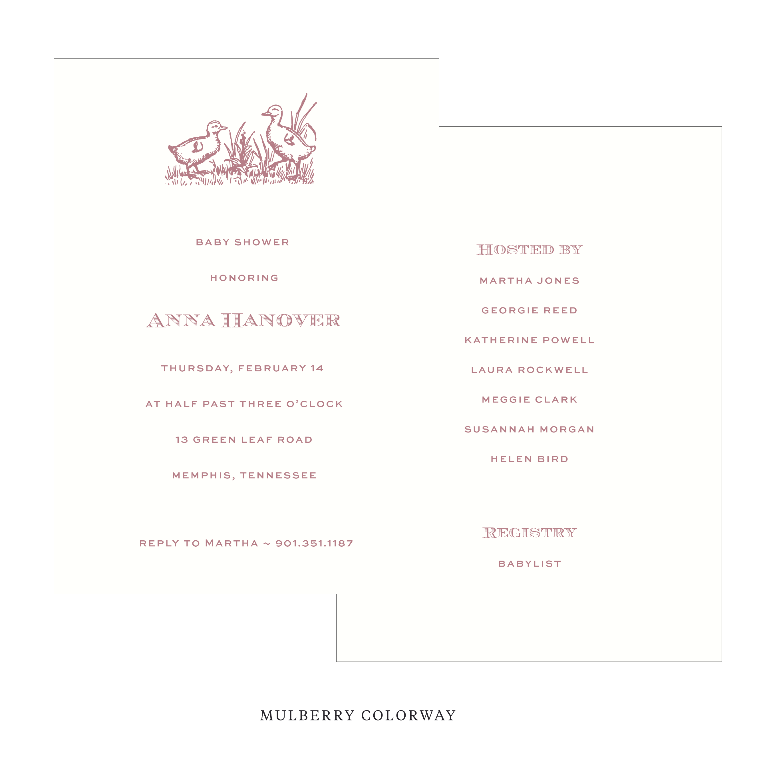 Heath Motif Baby Shower Invitation