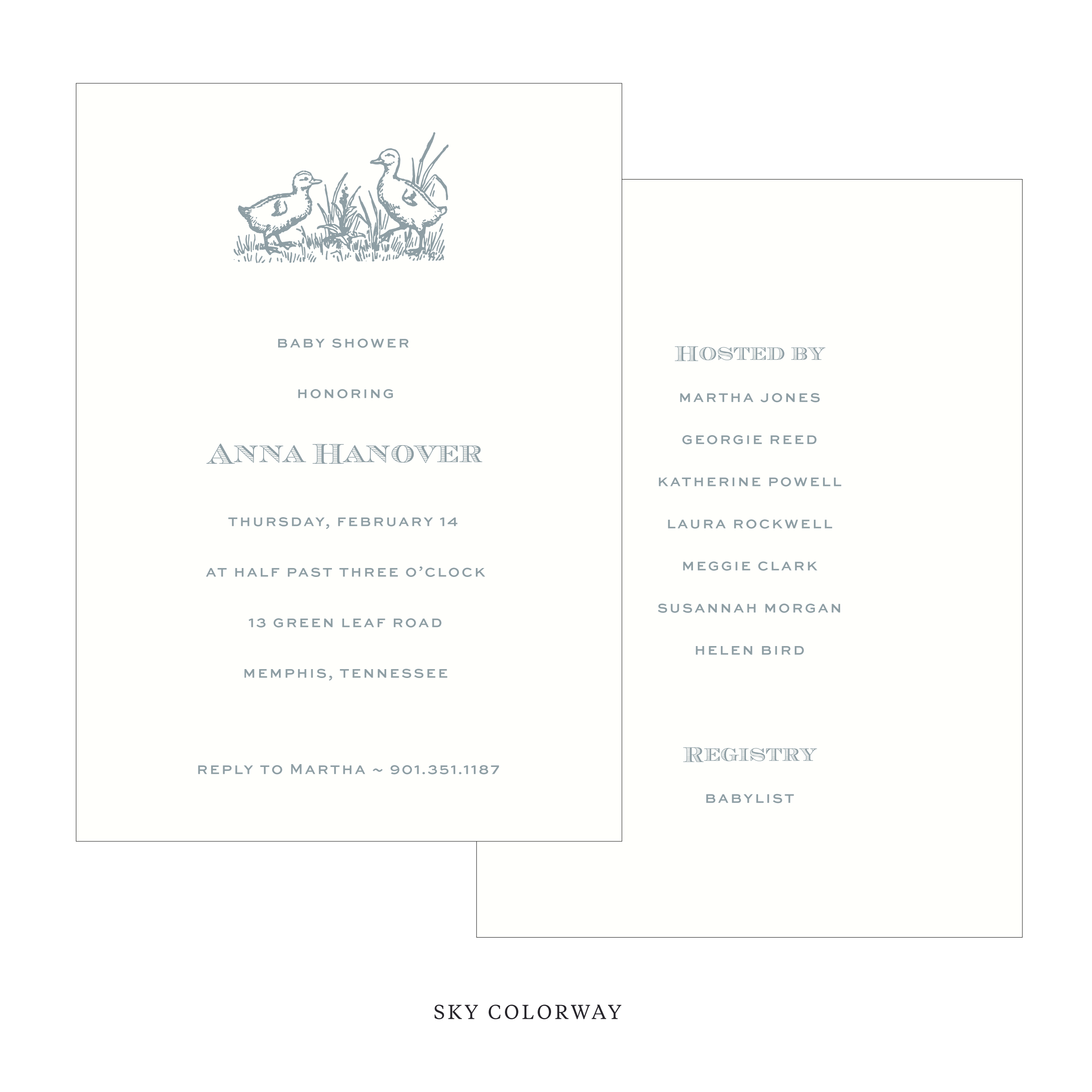 Heath Motif Baby Shower Invitation