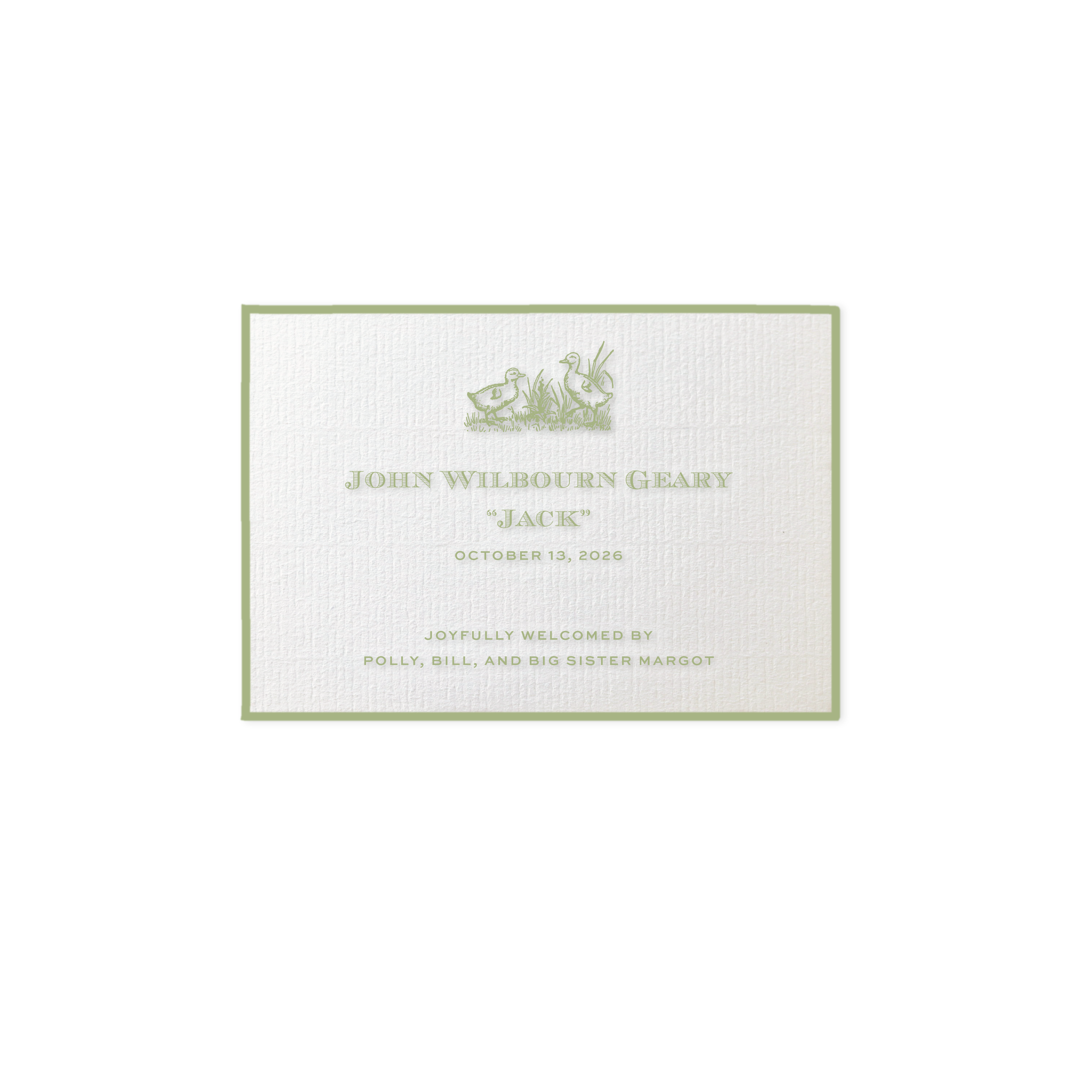 Heath Motif Birth Announcement